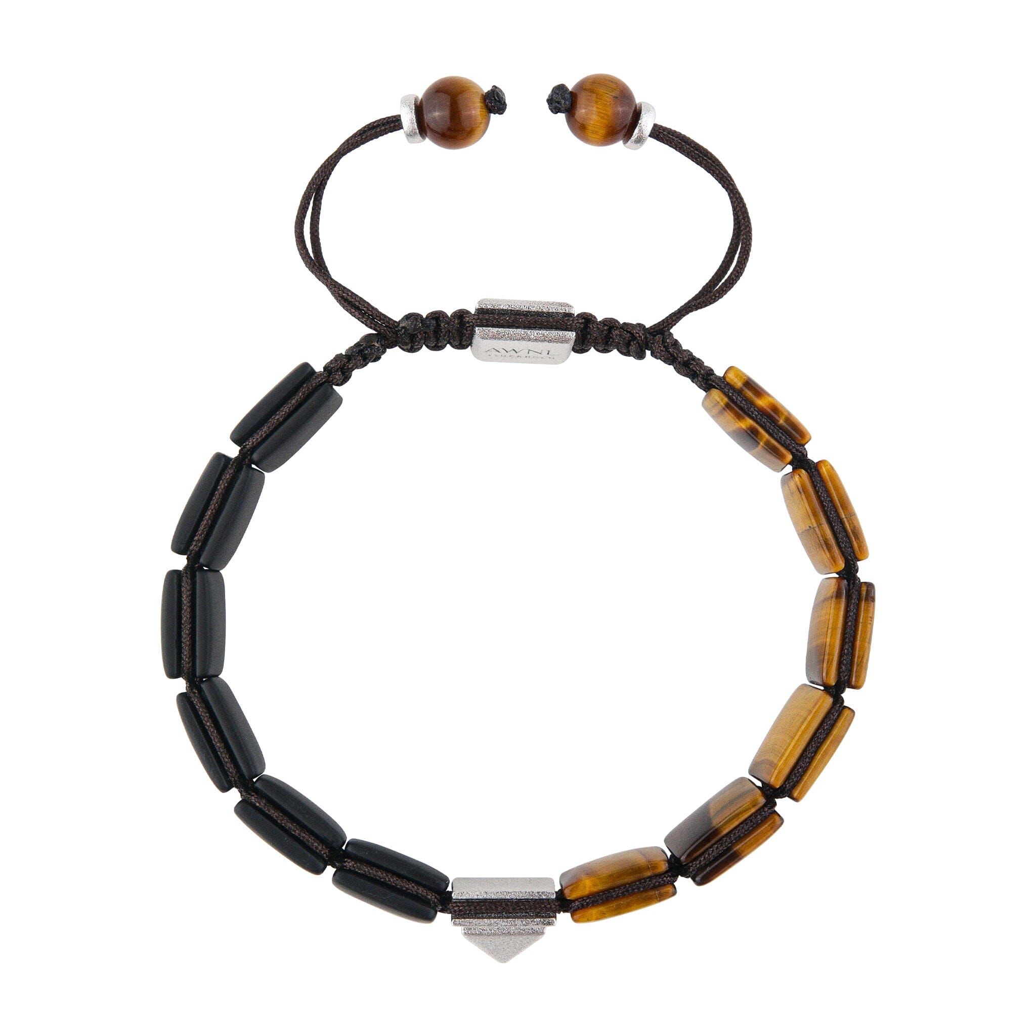 Pyramid Bracelet Onyx & Tiger Eye