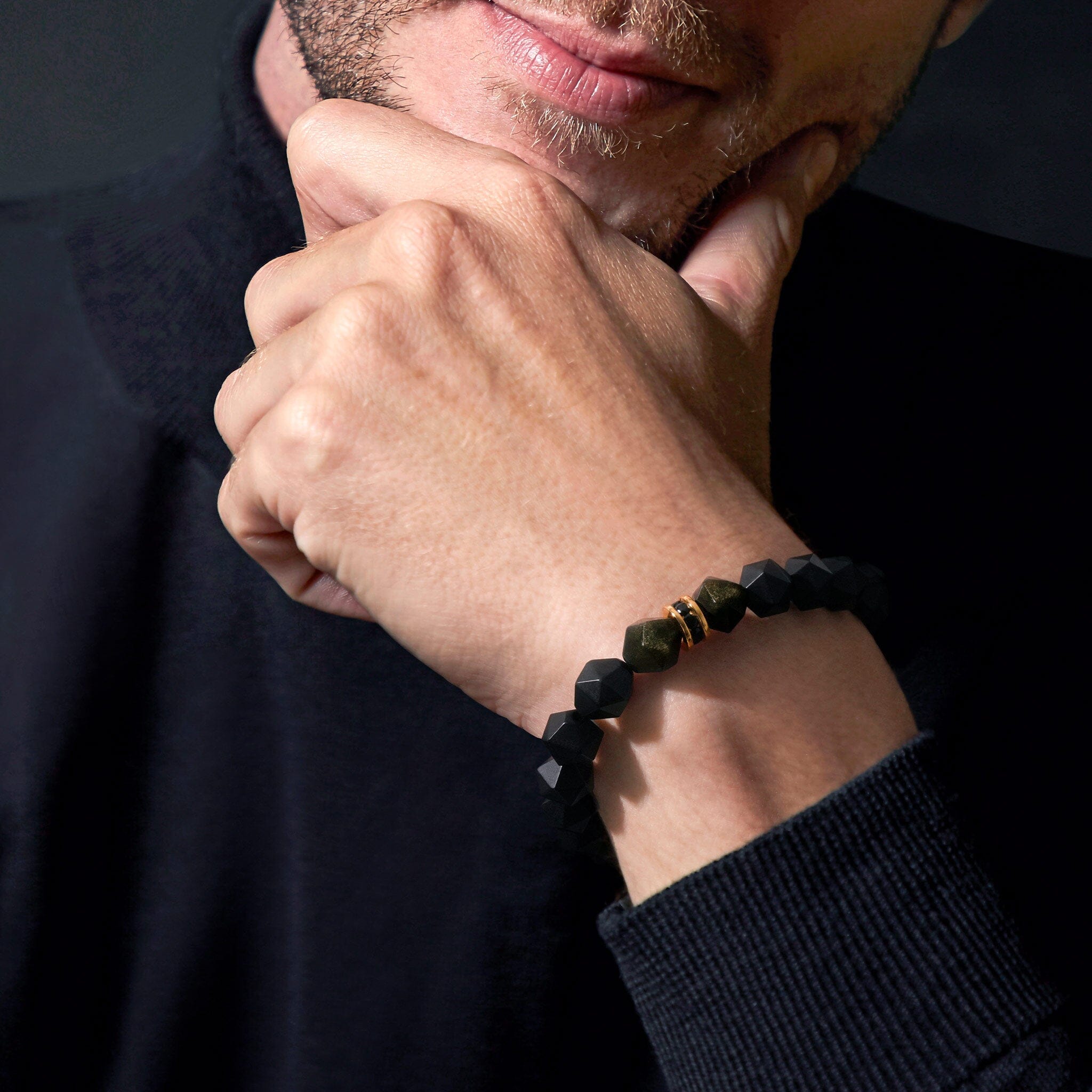 Mars Bracelet Onyx & Golden Obsidian