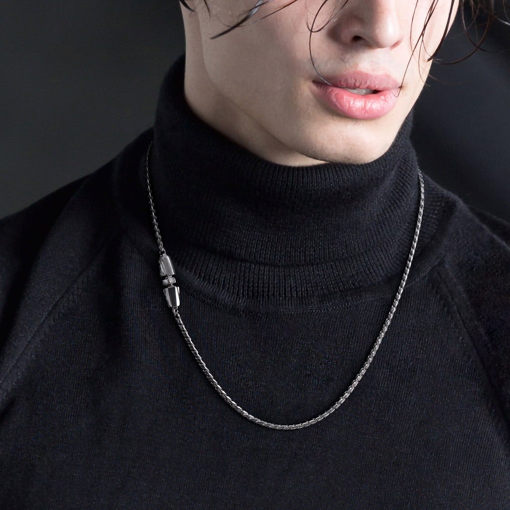 Capsule Lock Franco Necklace Silver