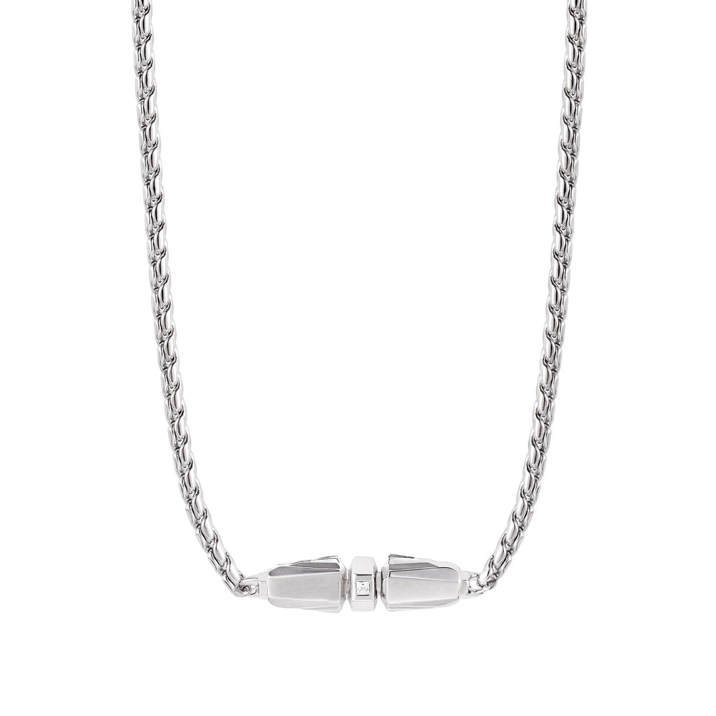 Capsule Lock Franco Necklace Silver