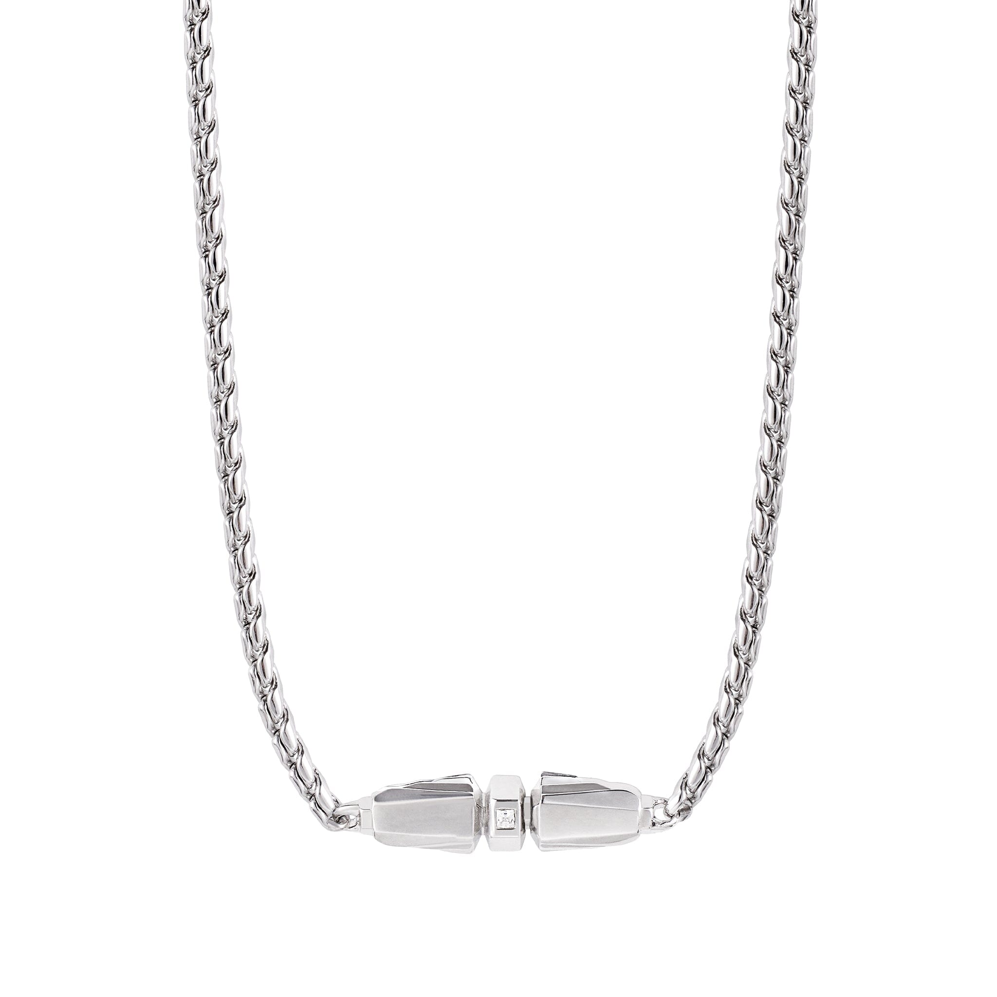 Capsule Lock Franco Necklace Silver
