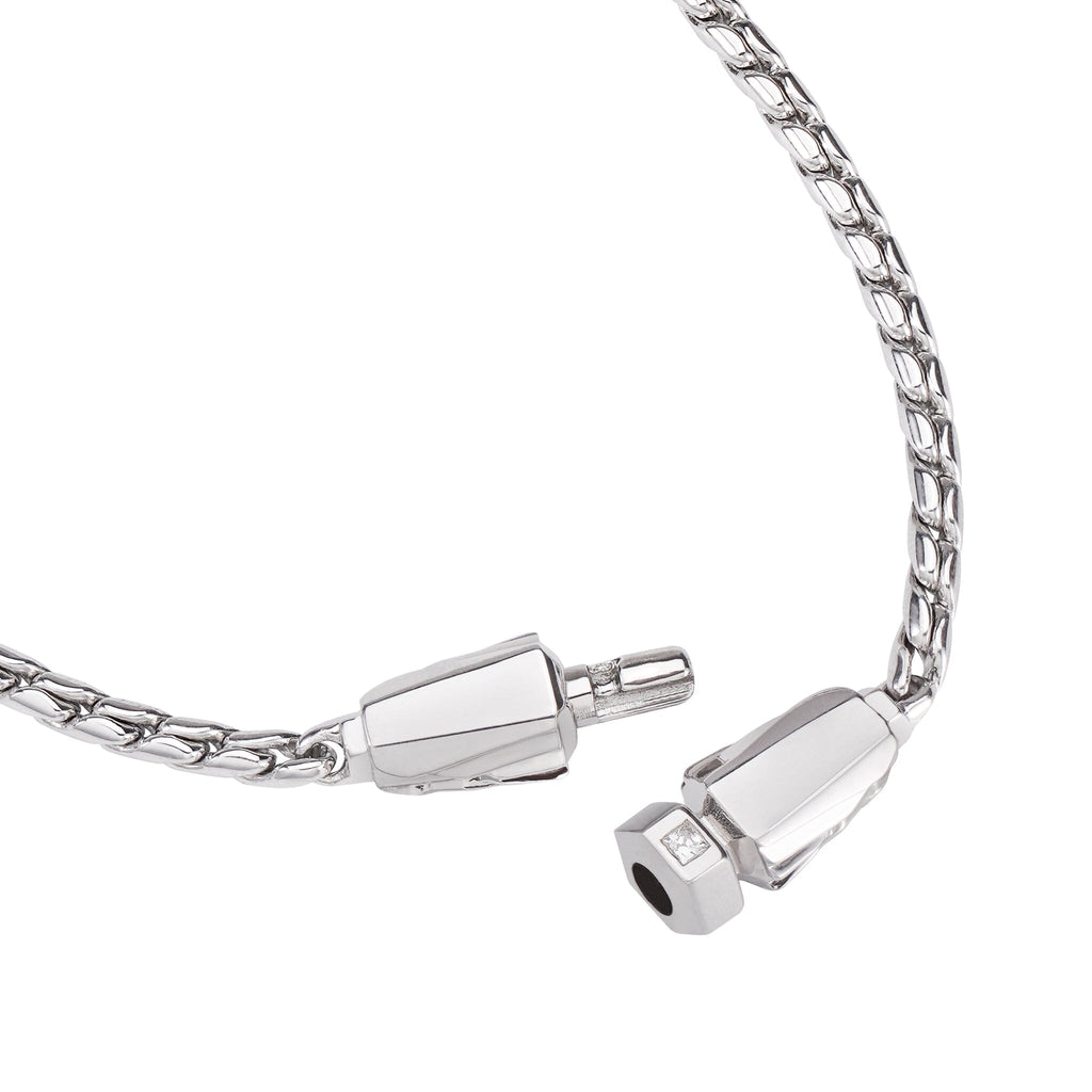 Capsule Lock Franco Necklace Silver