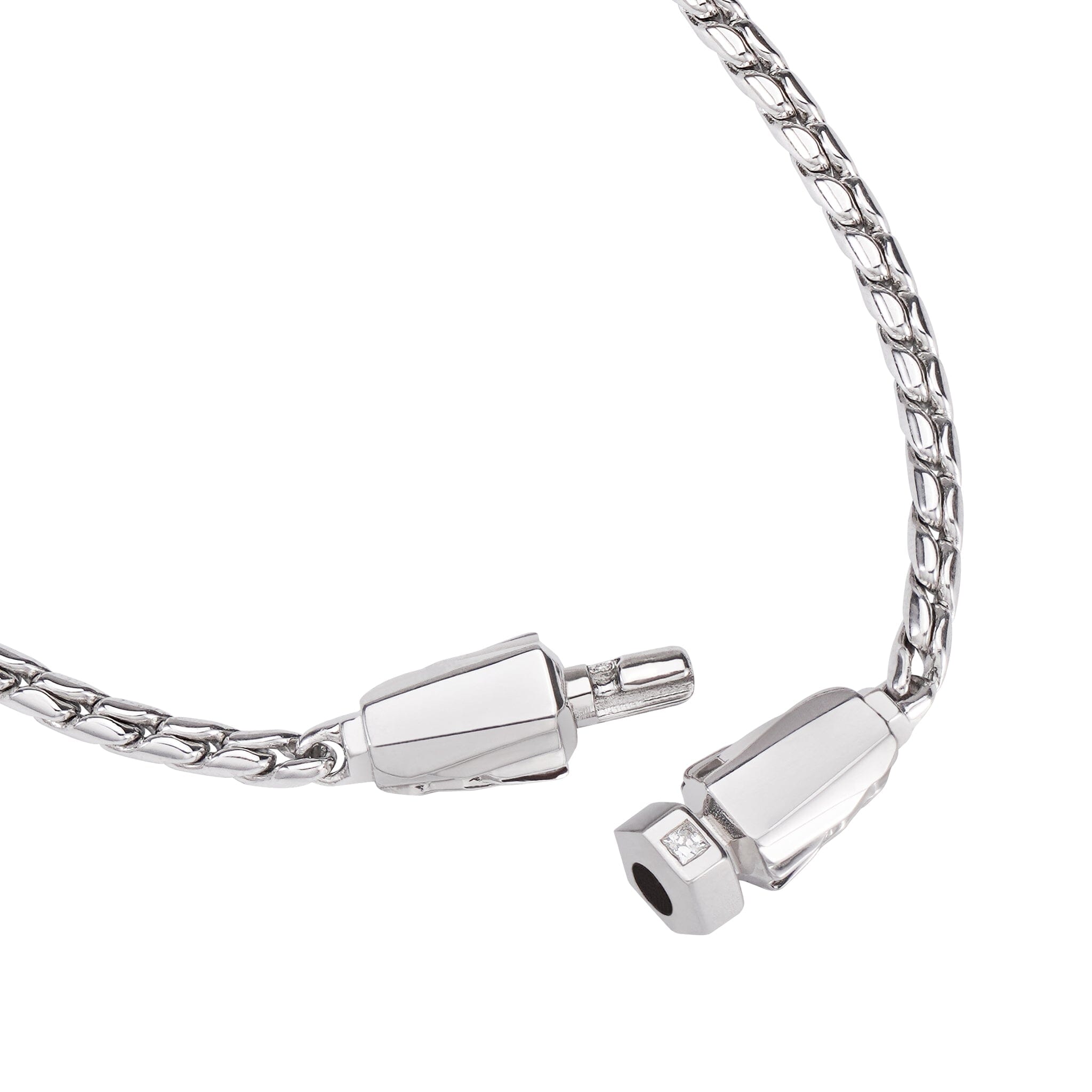 Capsule Lock Franco Necklace Silver