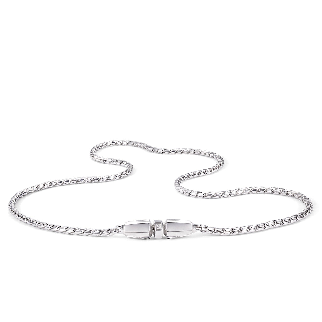 Capsule Lock Franco Necklace Silver