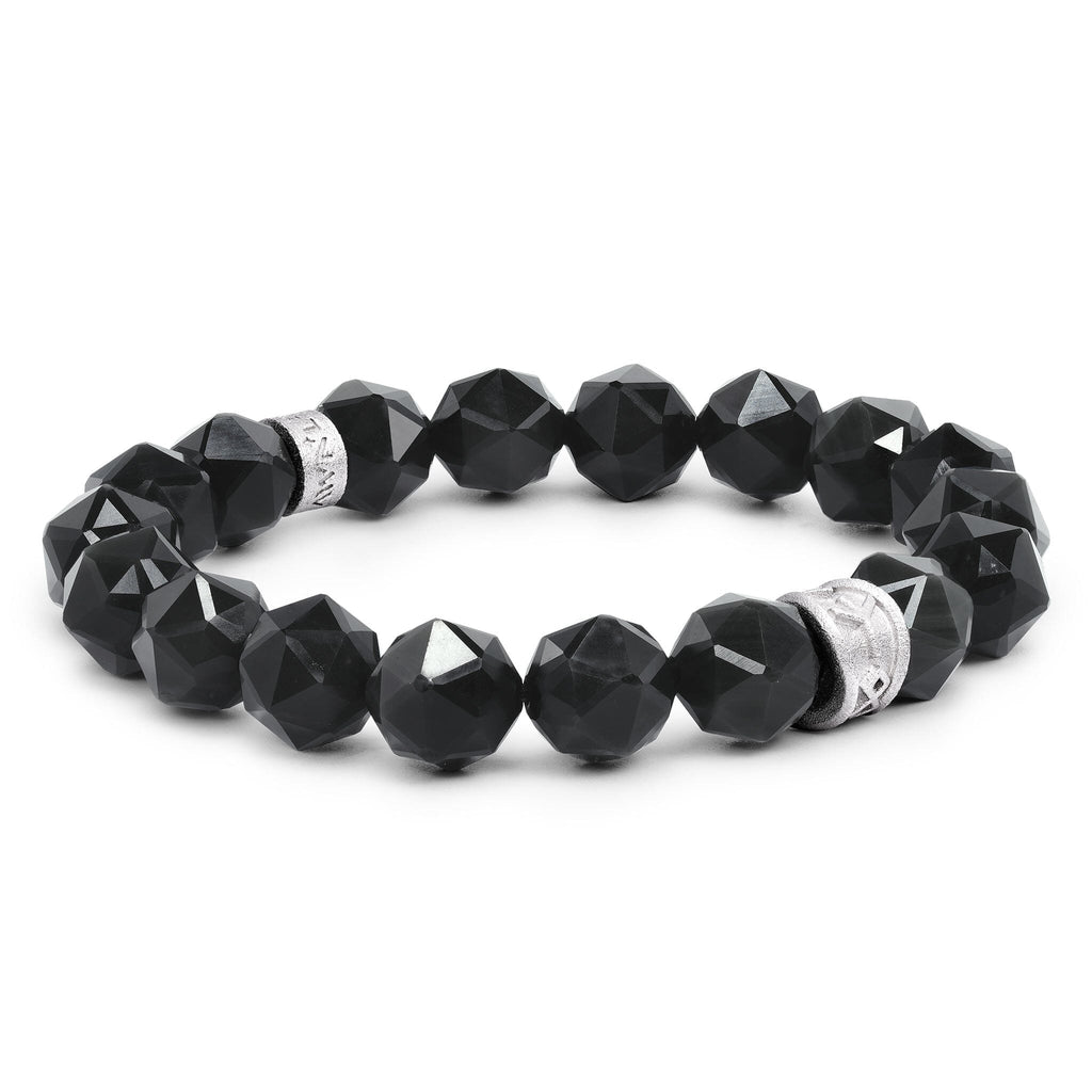 Algiz Bracelet Black Obsidian