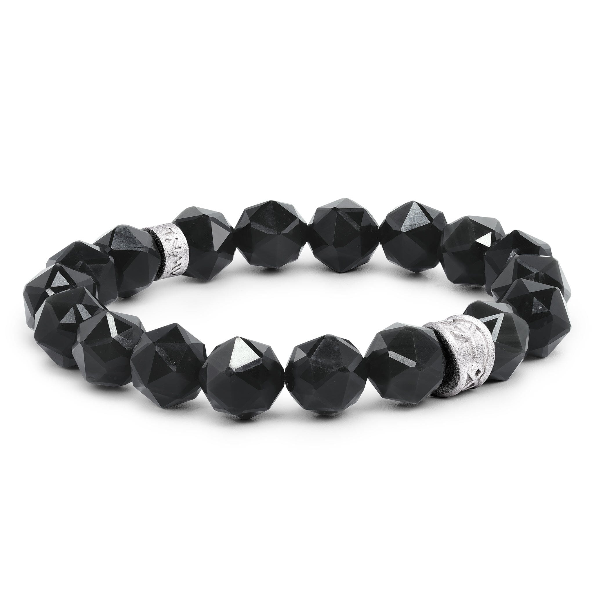 Algiz Bracelet Black Obsidian