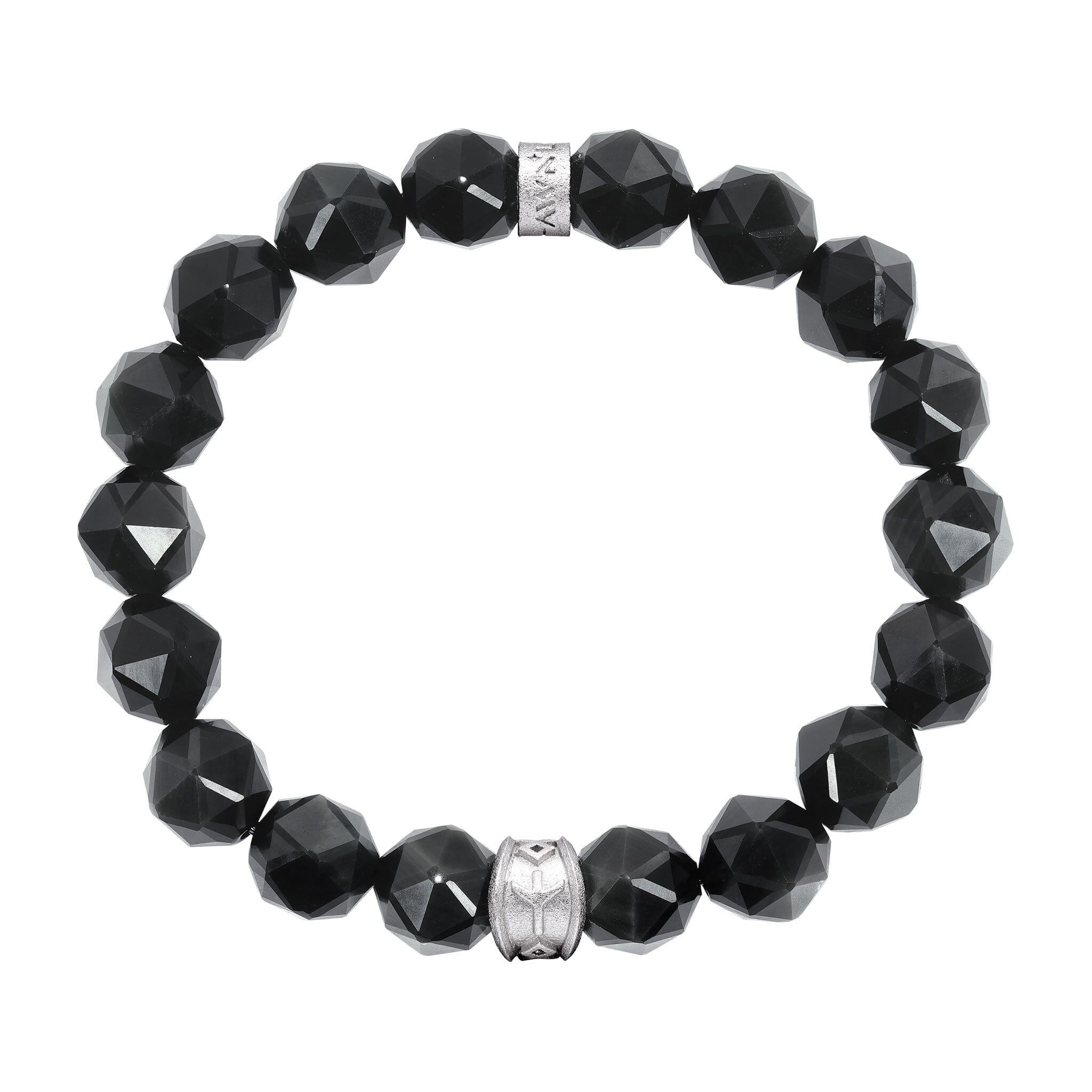 Algiz Bracelet Black Obsidian