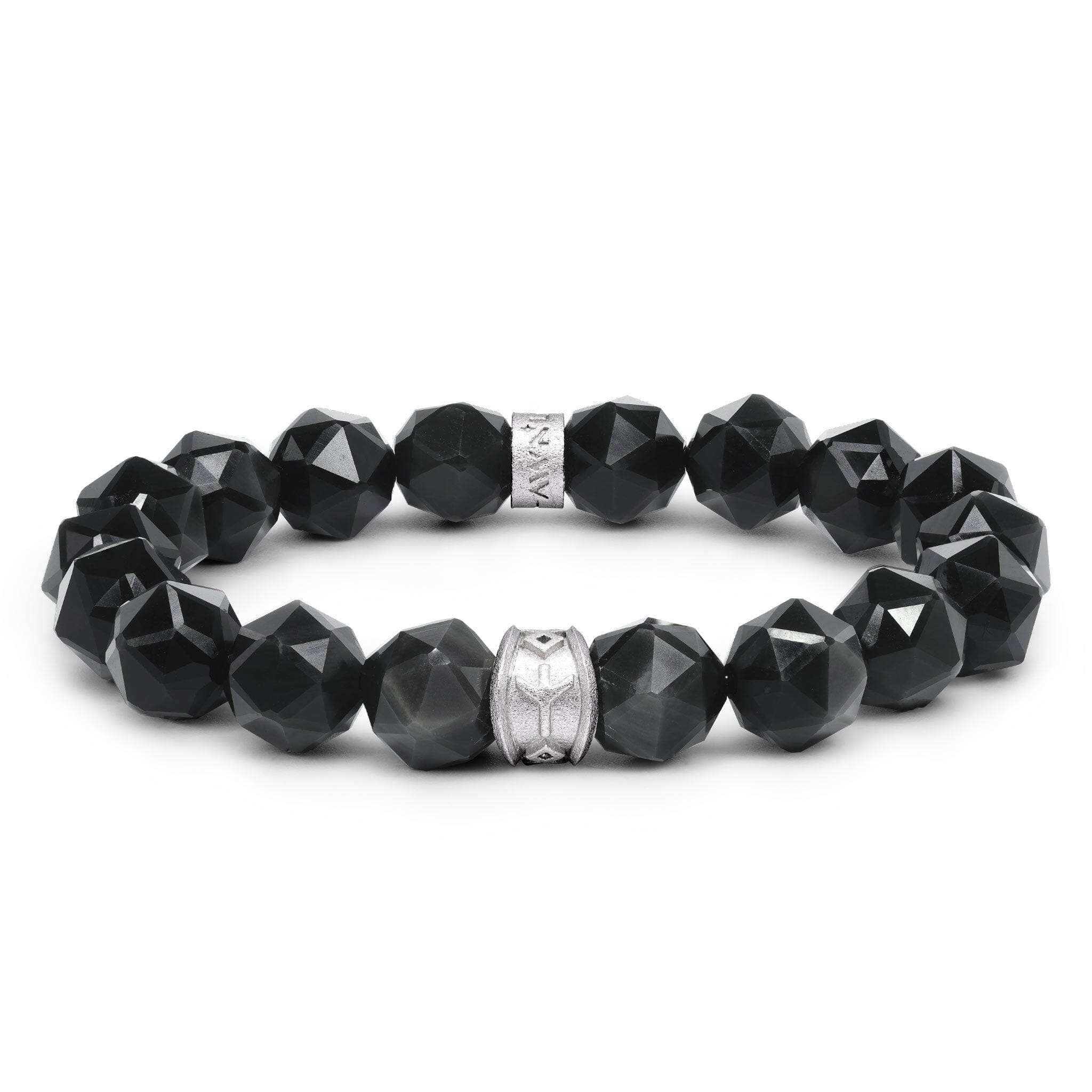 Algiz Bracelet Black Obsidian
