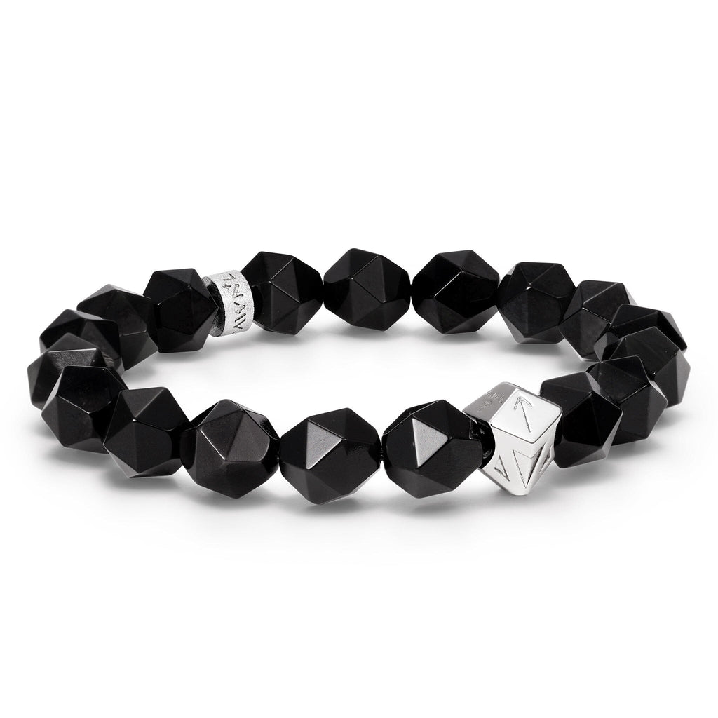 Tiwaz Algiz Bracelet Black Obsidian