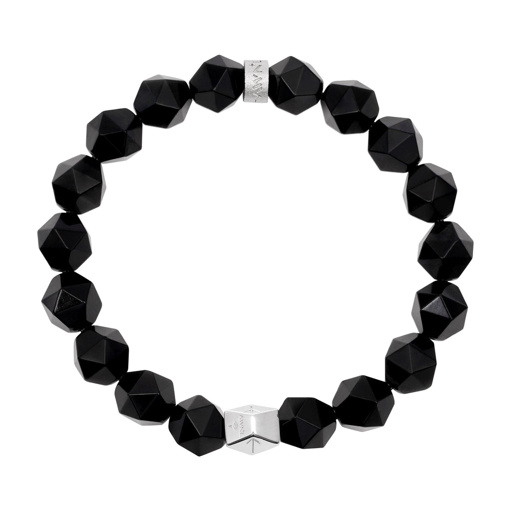 Tiwaz Algiz Bracelet Black Obsidian
