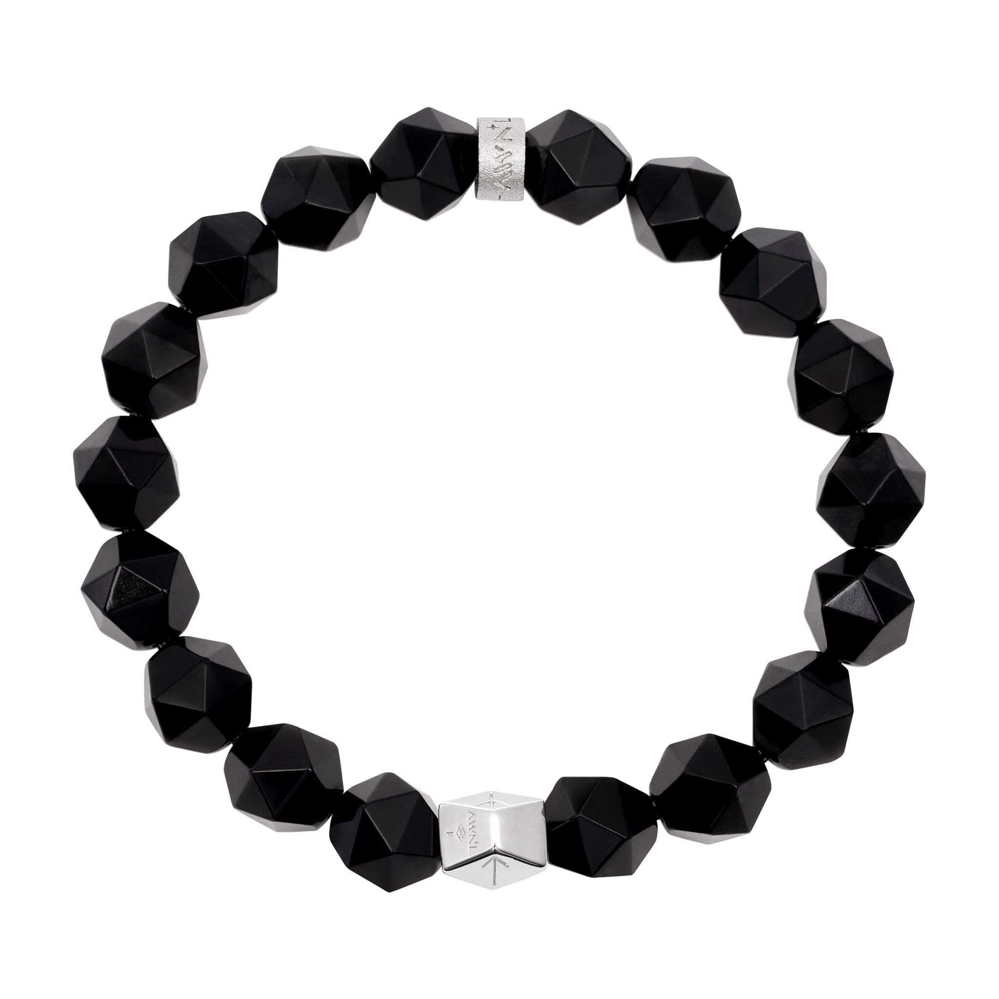 Tiwaz Algiz Bracelet Black Obsidian