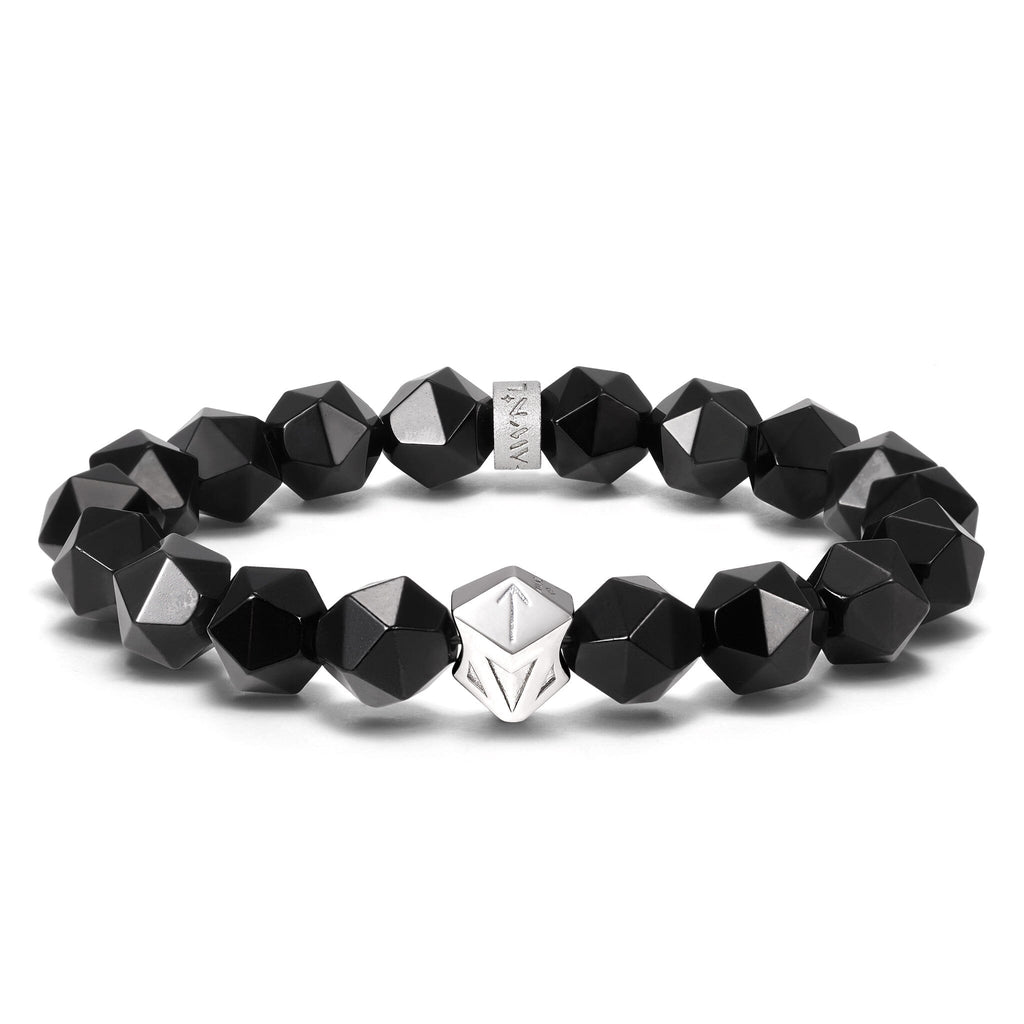 Tiwaz Algiz Bracelet Black Obsidian