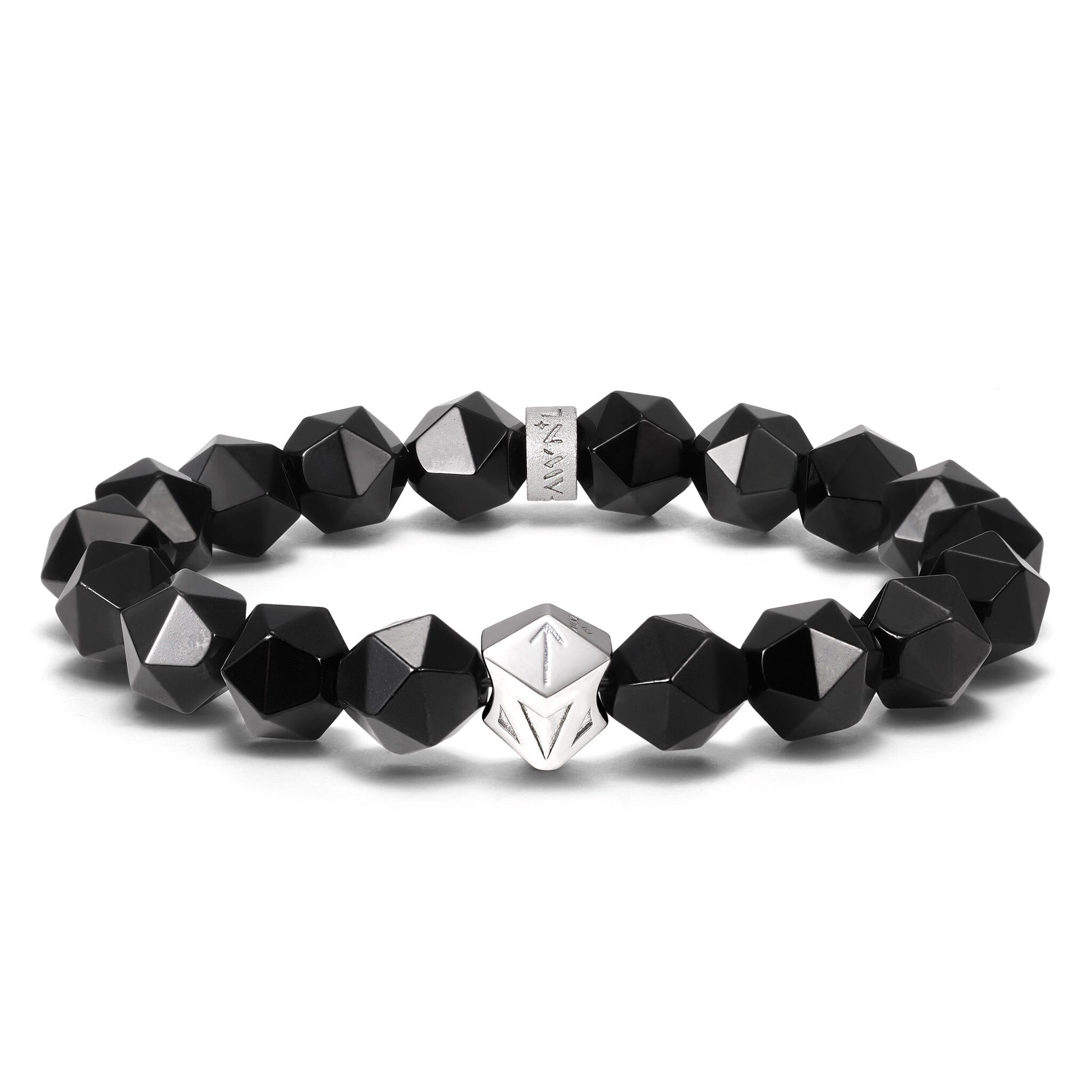 Tiwaz Algiz Bracelet Black Obsidian