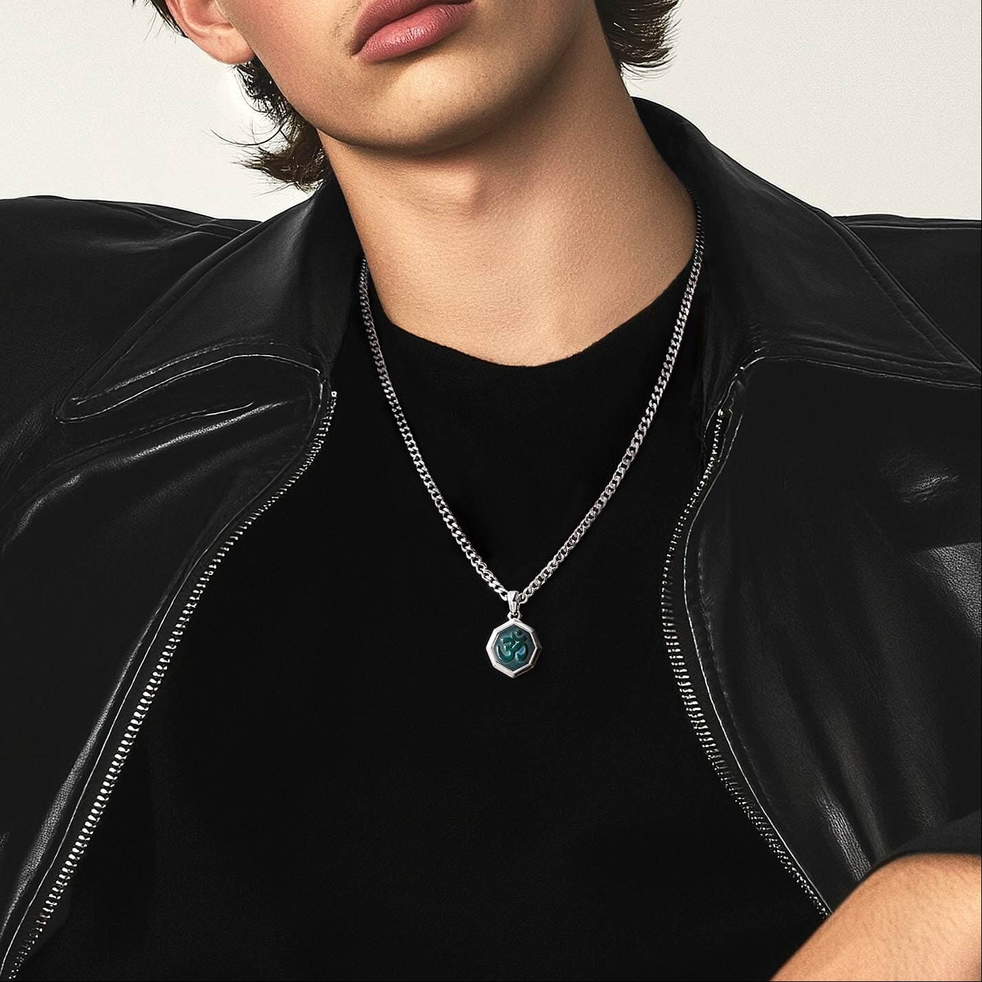 Om Sigil Necklace Bloodstone