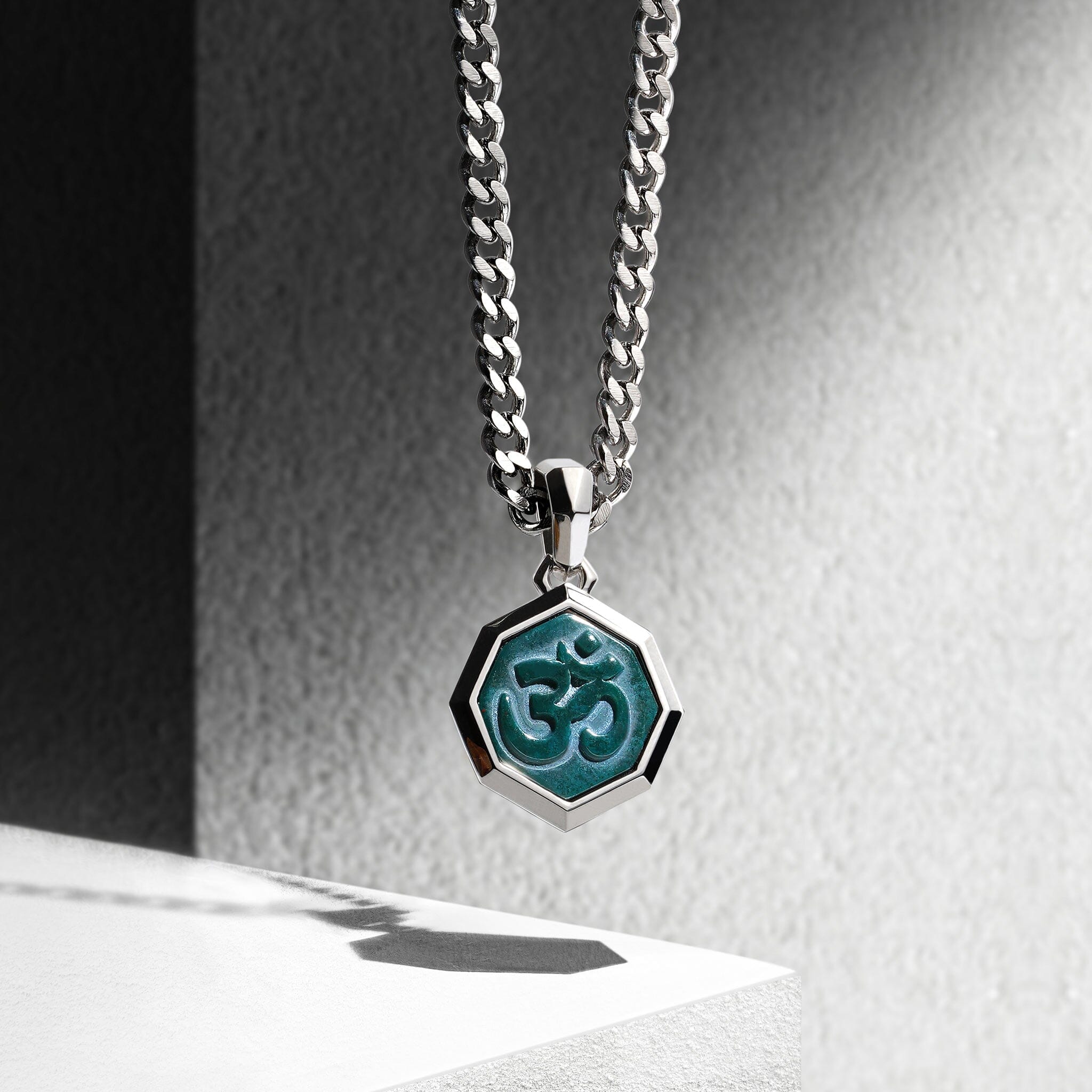 Om Sigil Necklace Bloodstone
