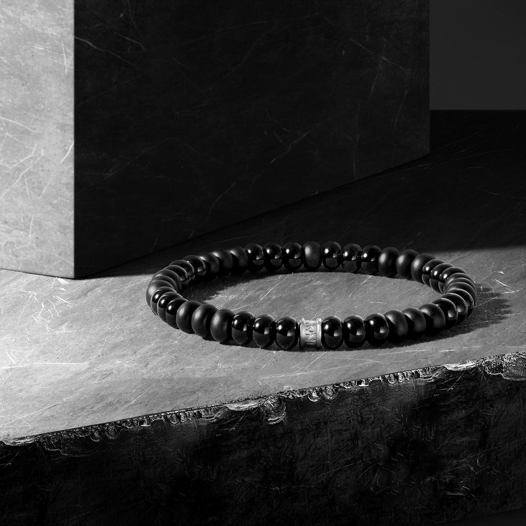 Rune Rondelle Bracelet Onyx