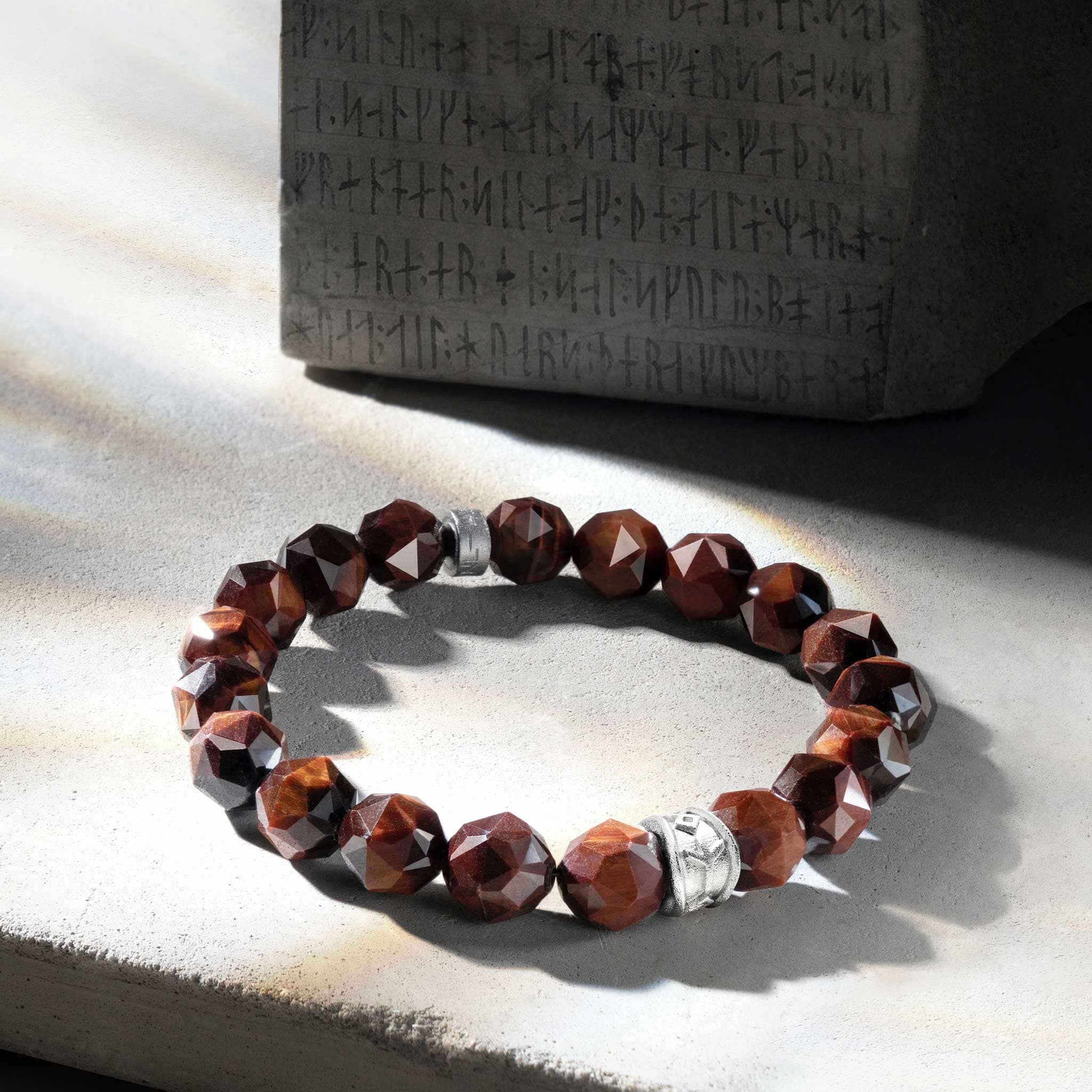 Algiz Bracelet Red Tiger Eye