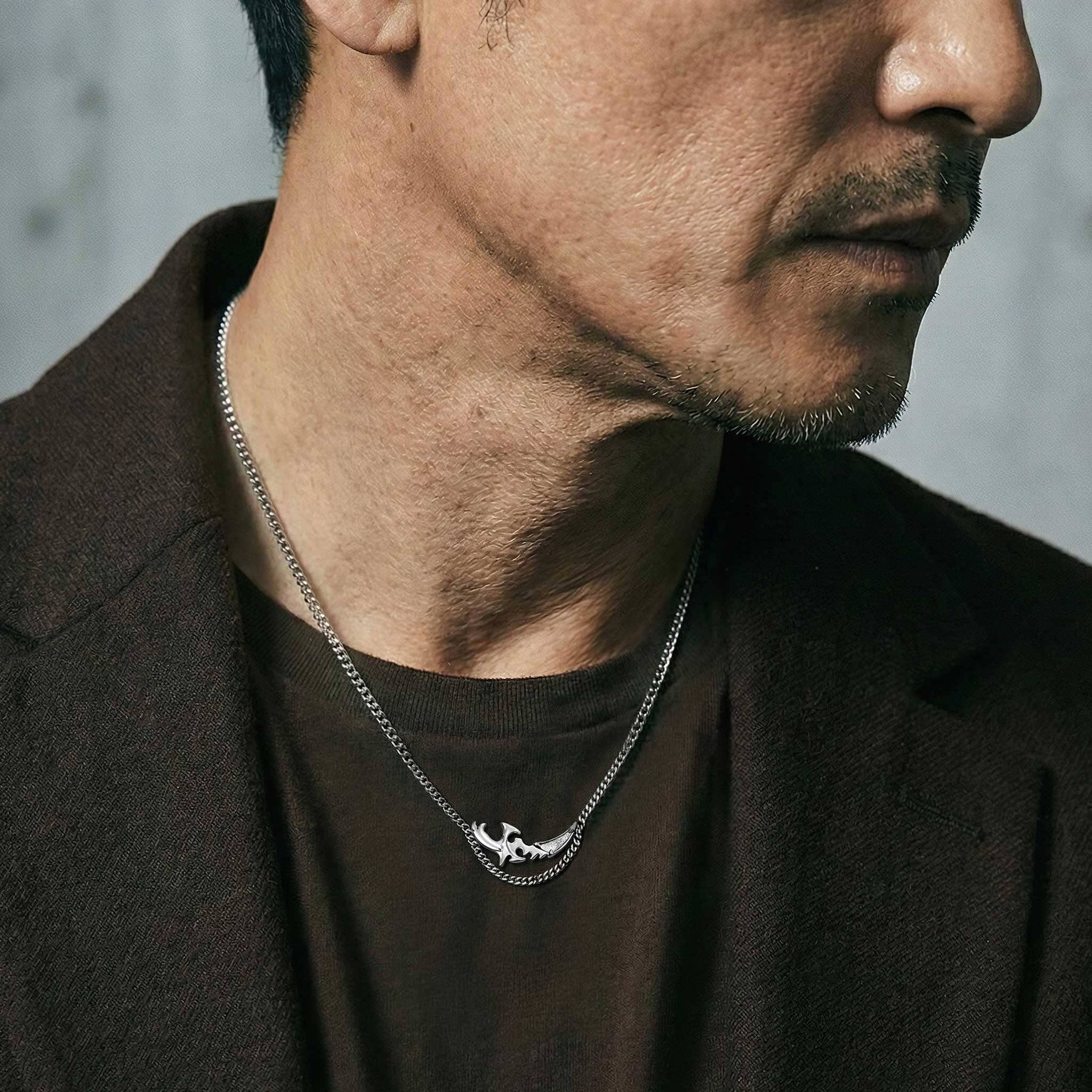 Rime Blade Curb Necklace Meteorite