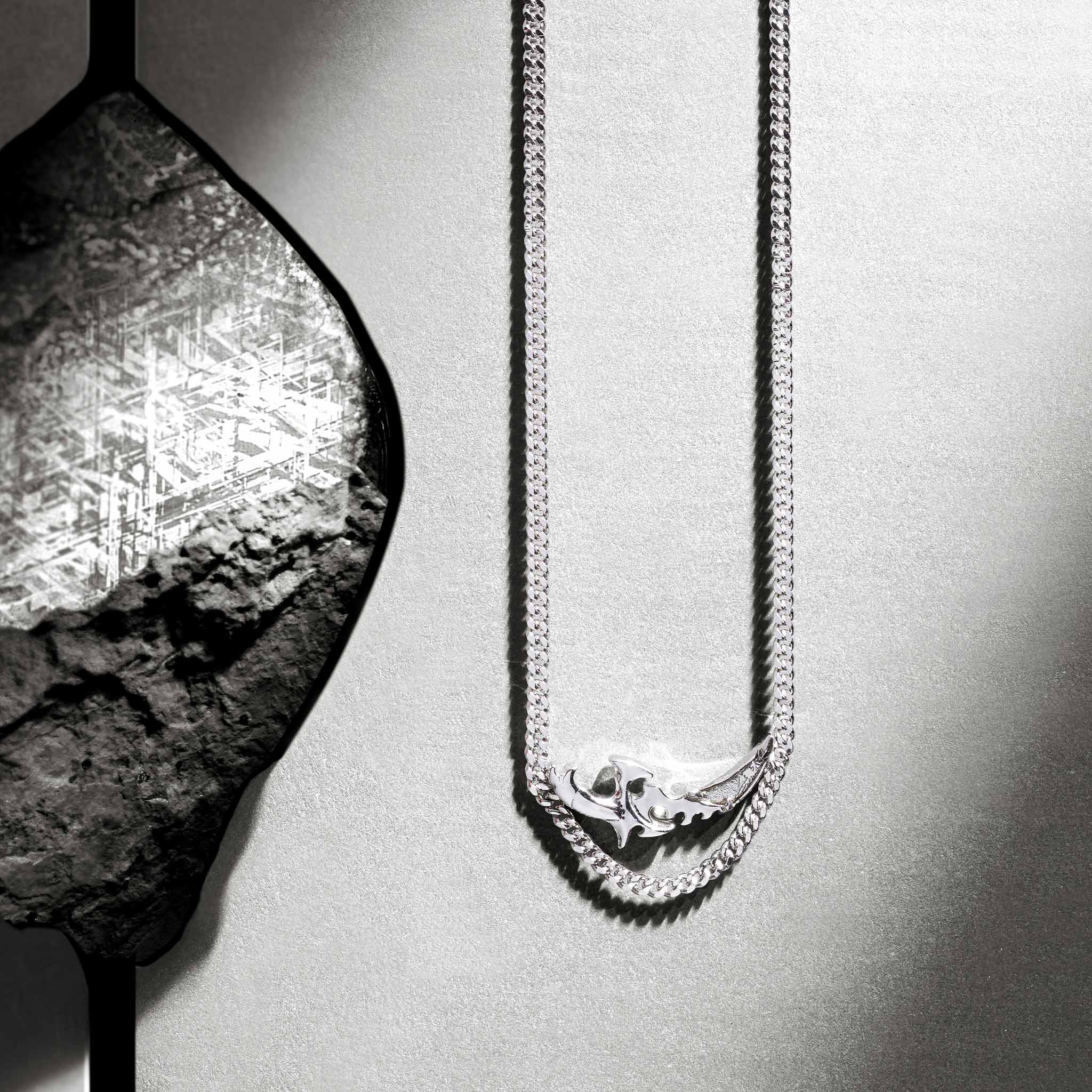 Rime Blade Curb Necklace Meteorite
