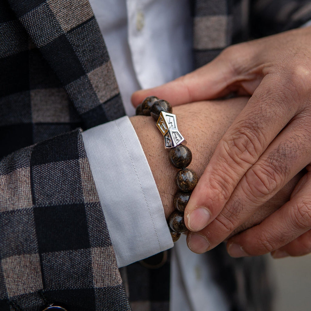 Rune Crossguard Bracelet Bronzite