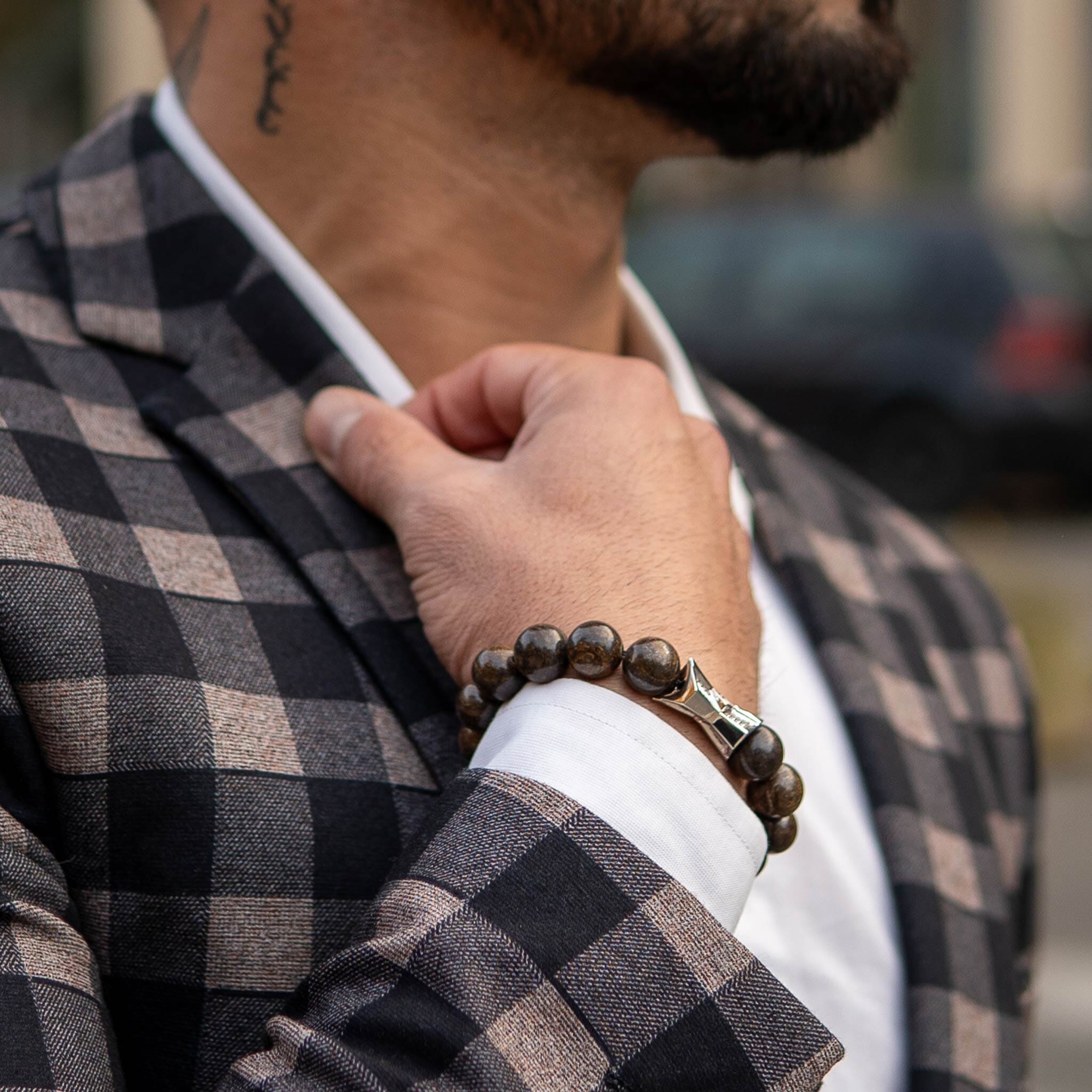 Rune Crossguard Bracelet Bronzite