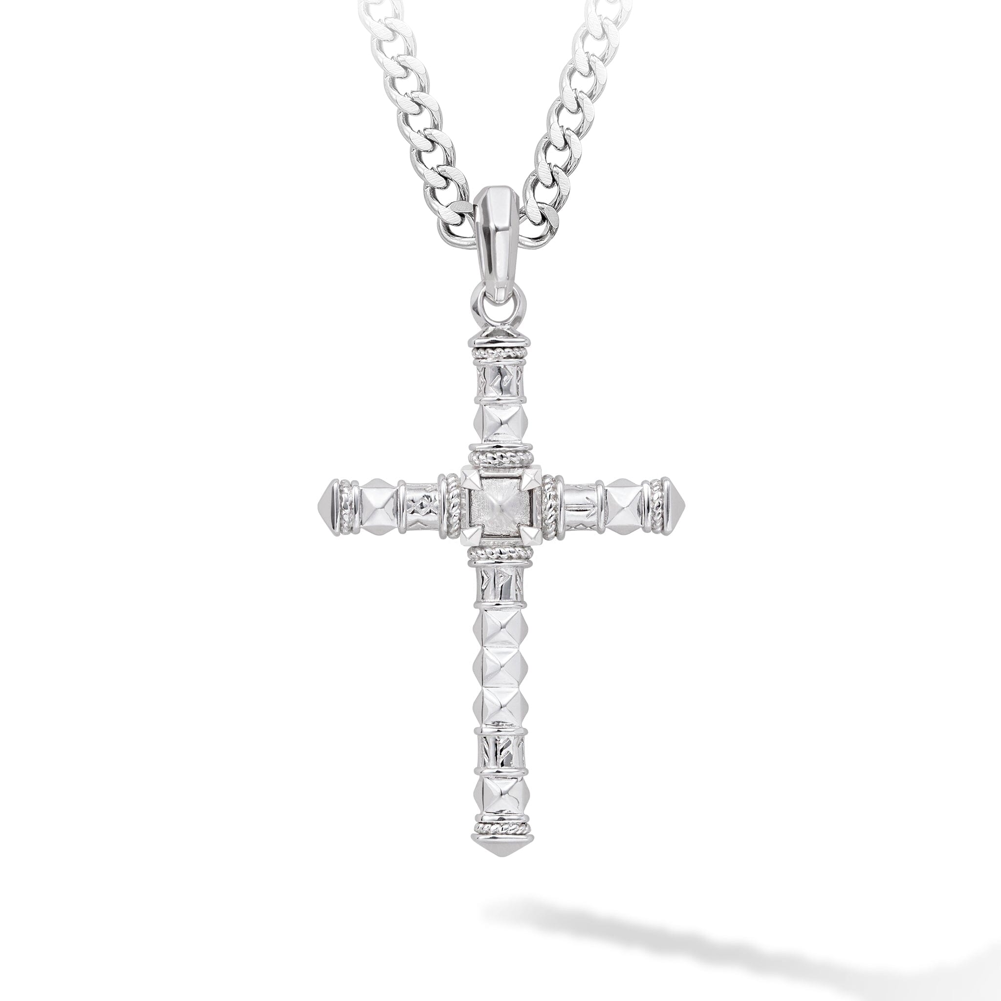 Rune Cross Necklace Meteorite