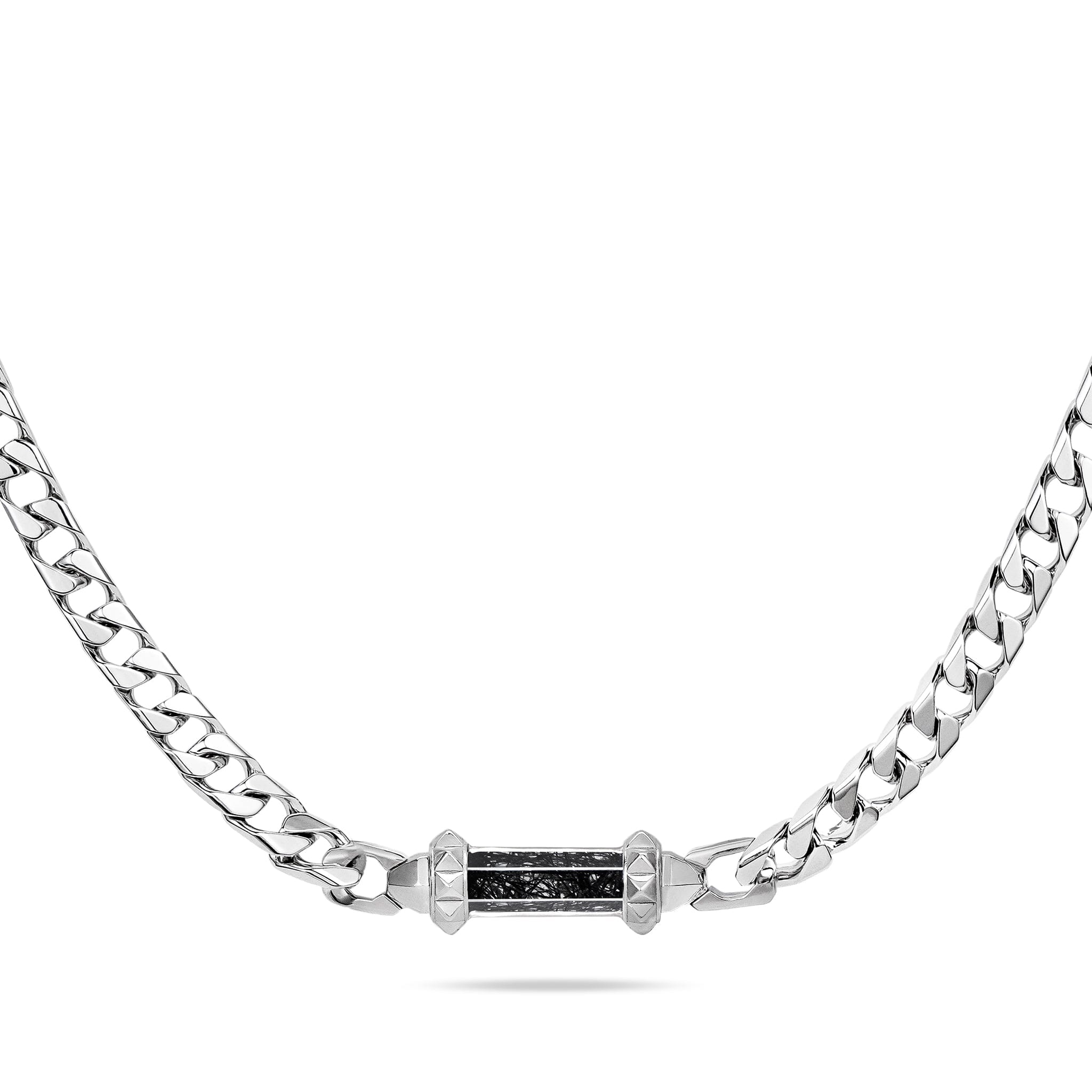 Continuum Curb Necklace Black Rutilated Quartz