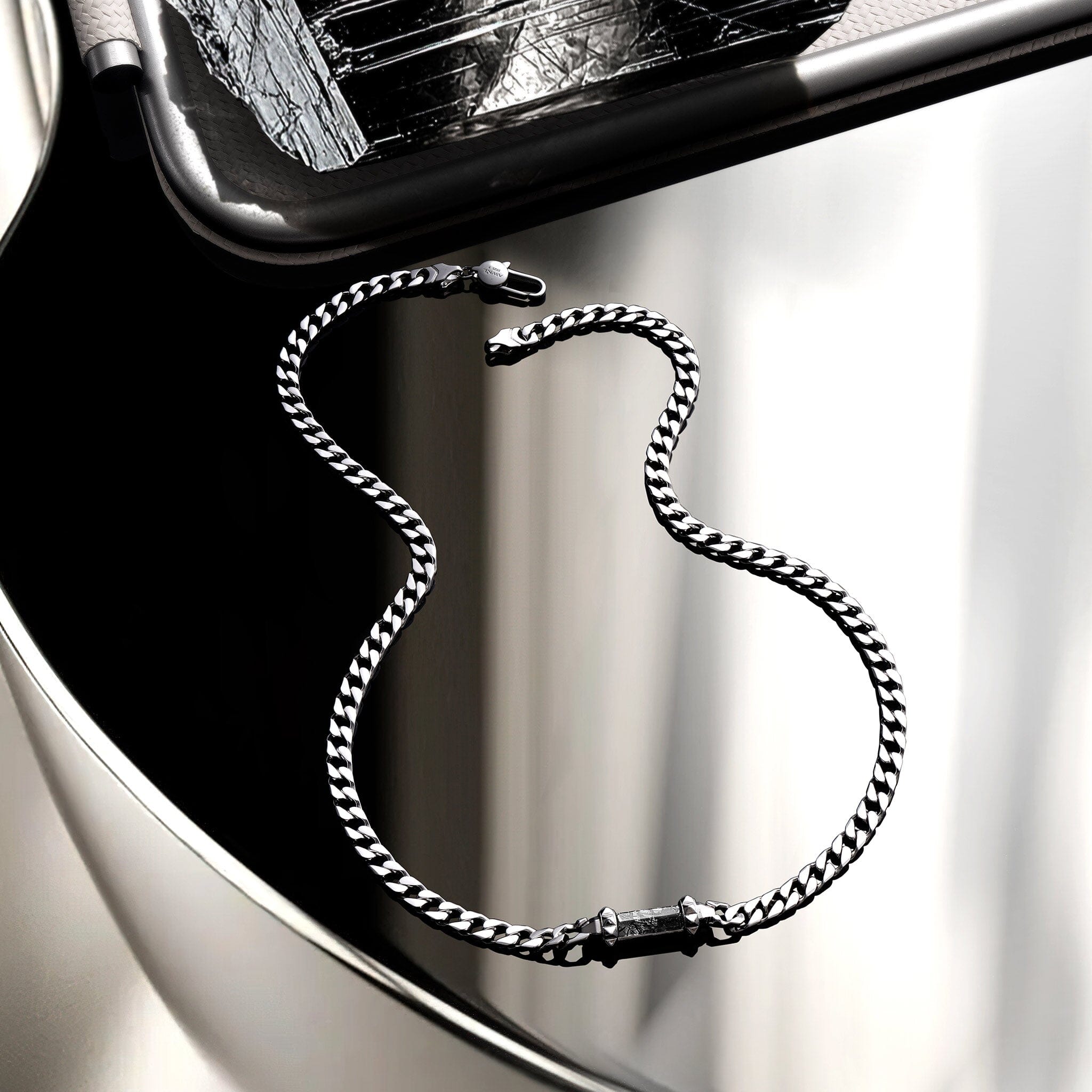 Continuum Curb Necklace Black Rutilated Quartz