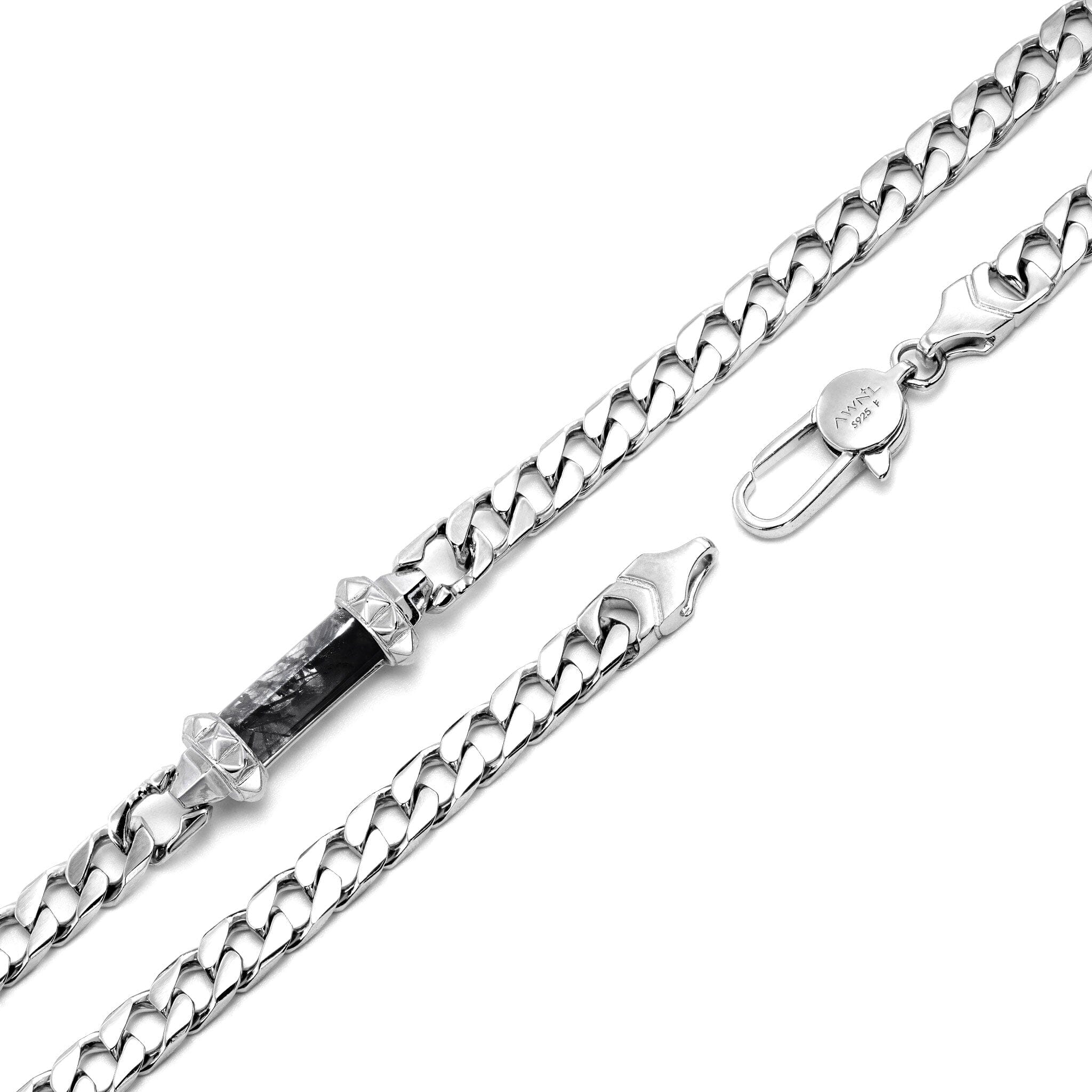 Continuum Curb Necklace Black Rutilated Quartz