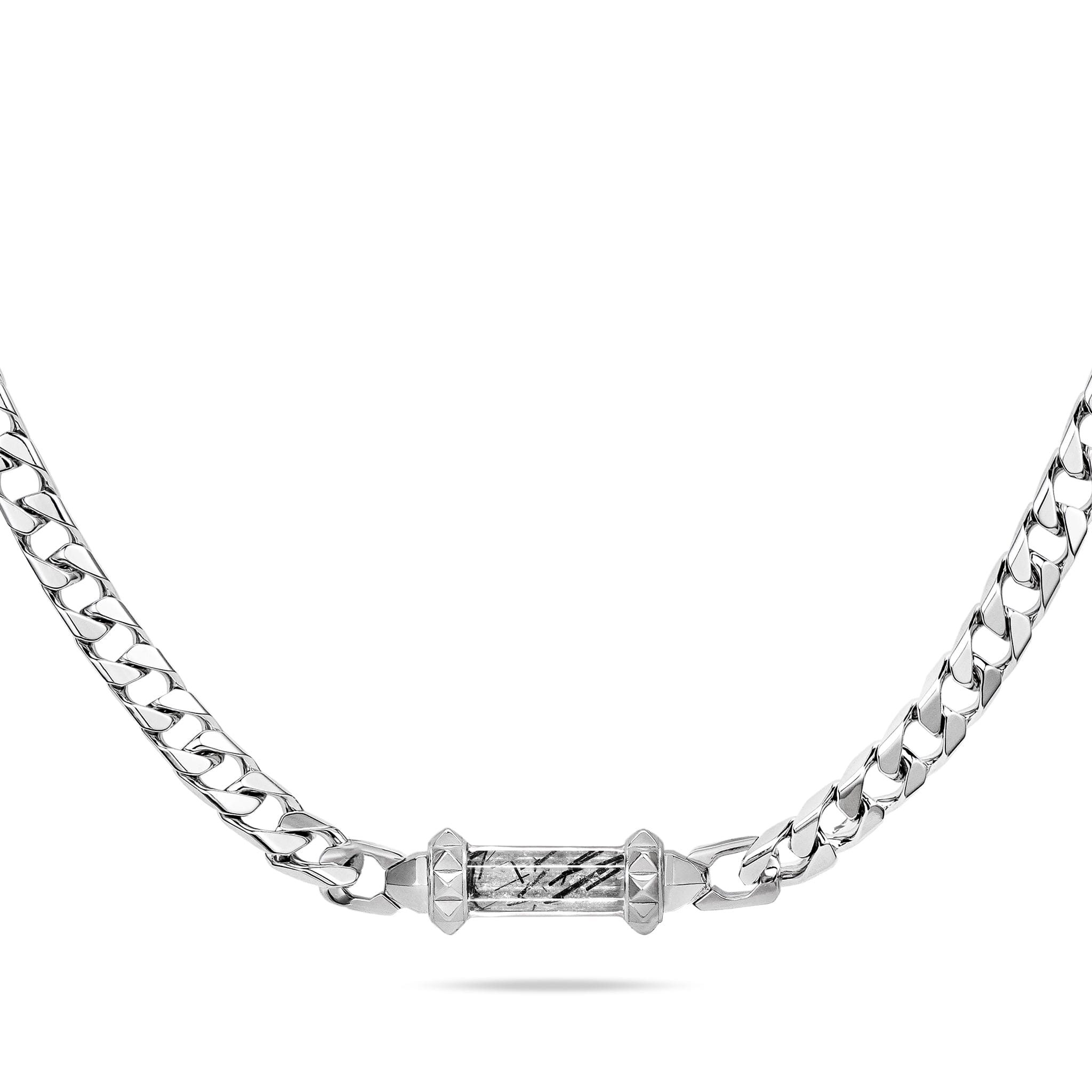 Continuum Curb Necklace Black Rutilated Quartz