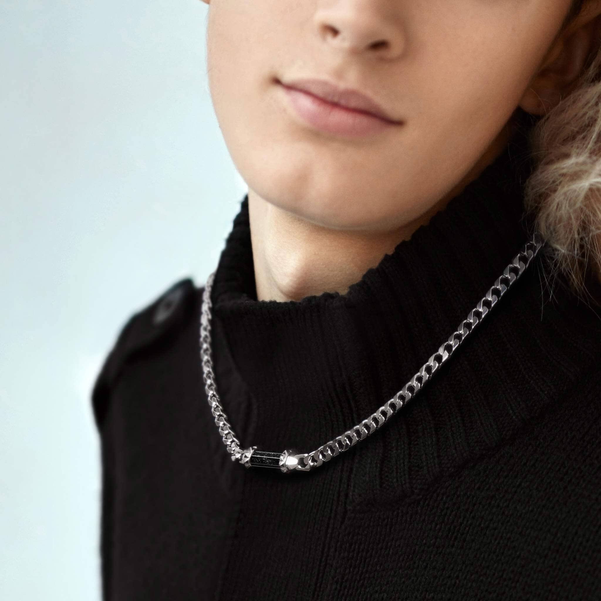 Continuum Curb Necklace Black Rutilated Quartz