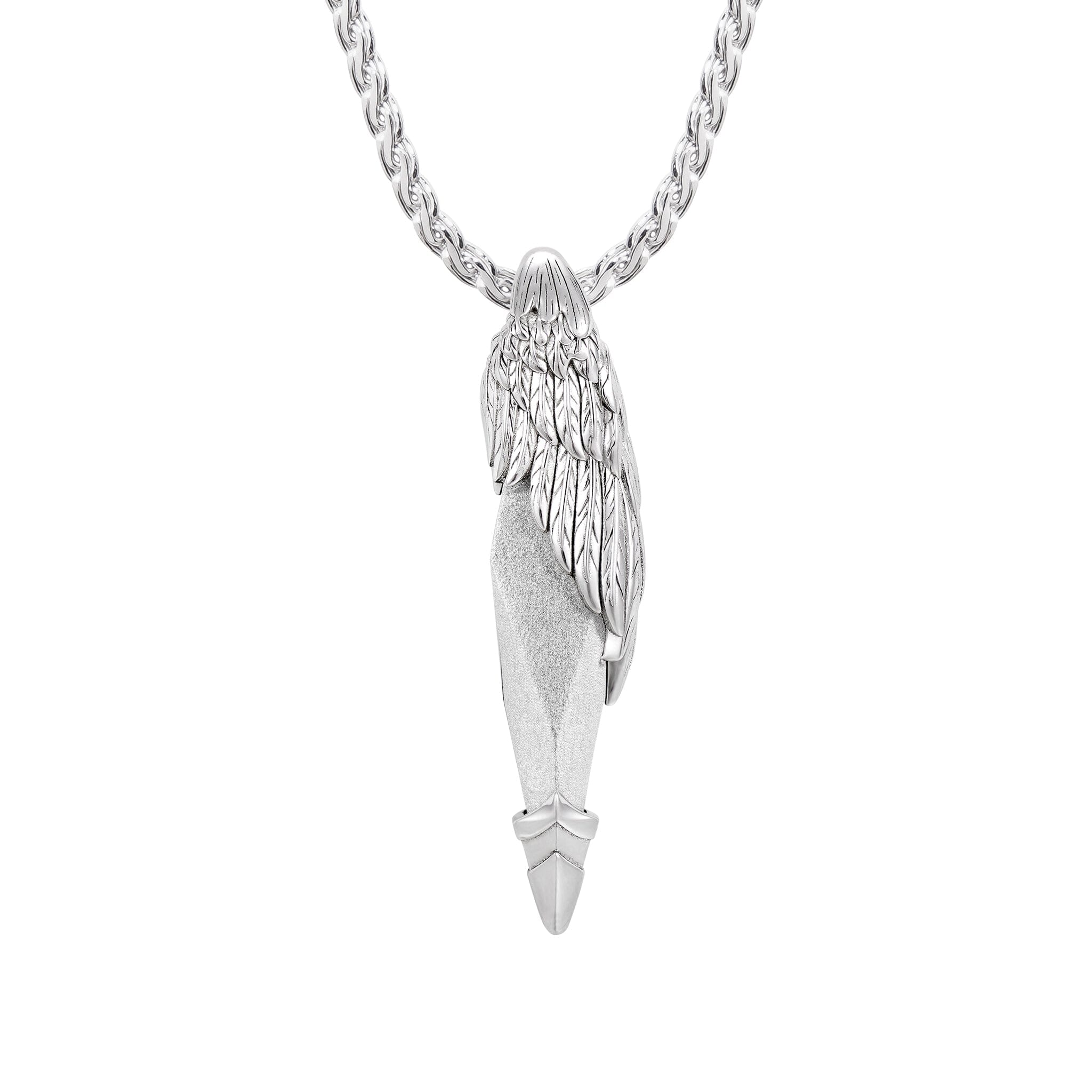 Seraph Necklace Silver Obsidian / L