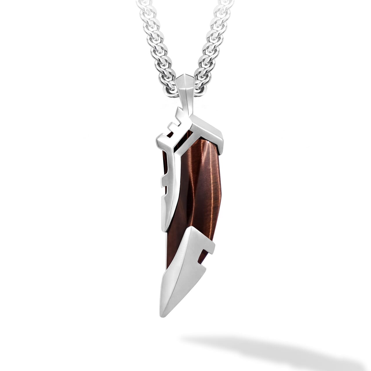 Tiger Fang Necklace Red Tiger Eye