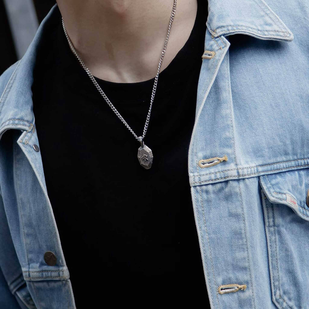 Bind Rune Ingot Necklace Silver