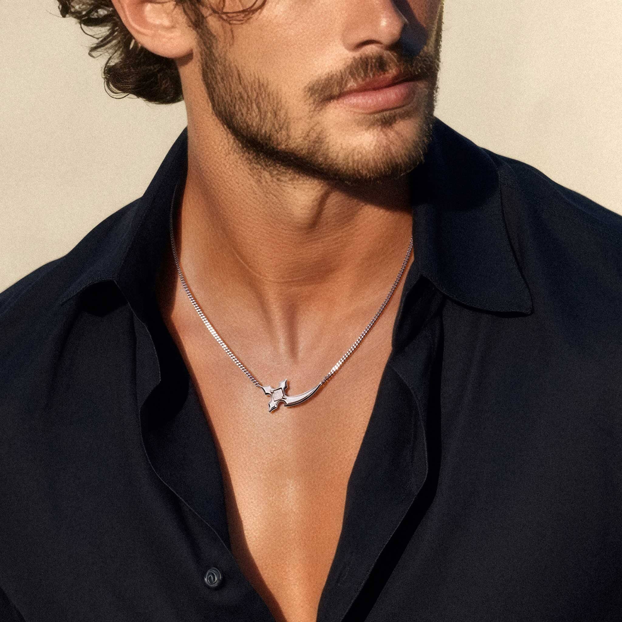 Dagger Axe Curb Necklace Meteorite