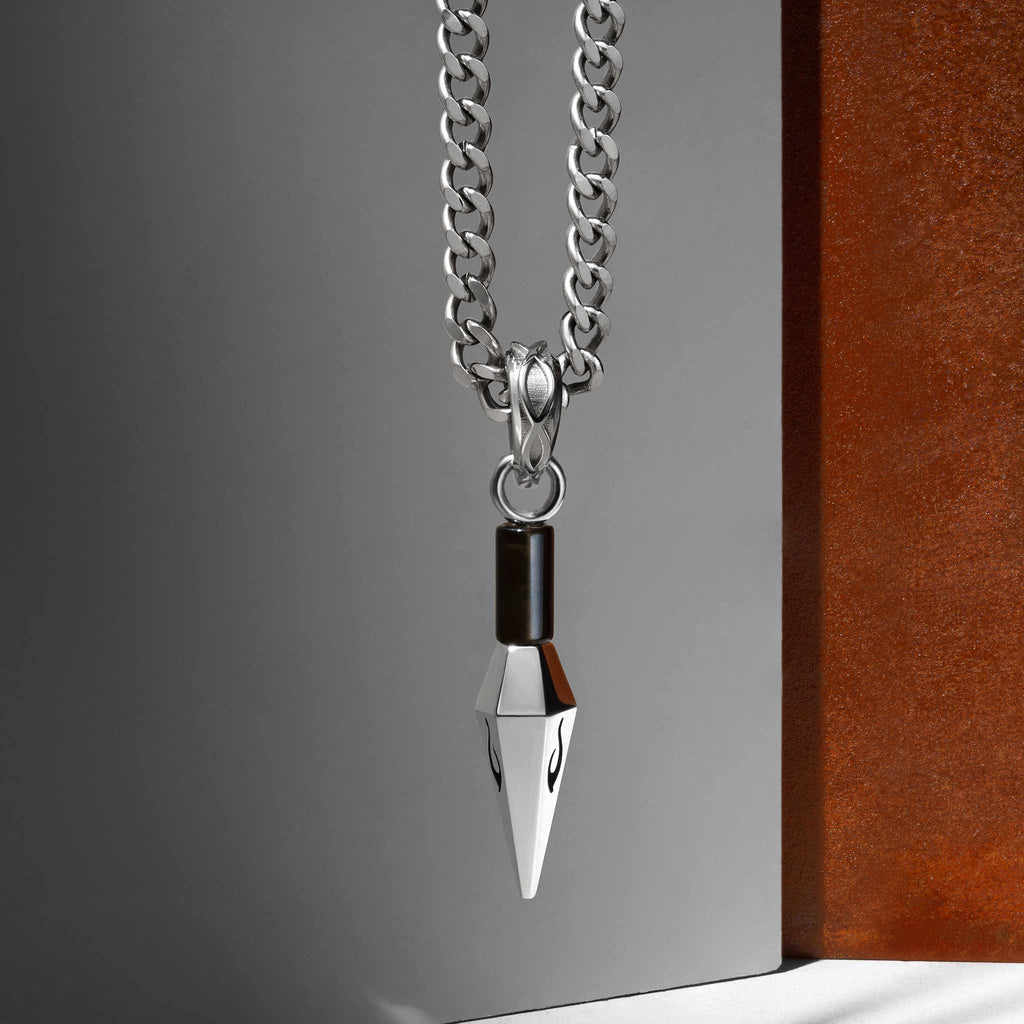 Vajra Spike Necklace Black Obsidian