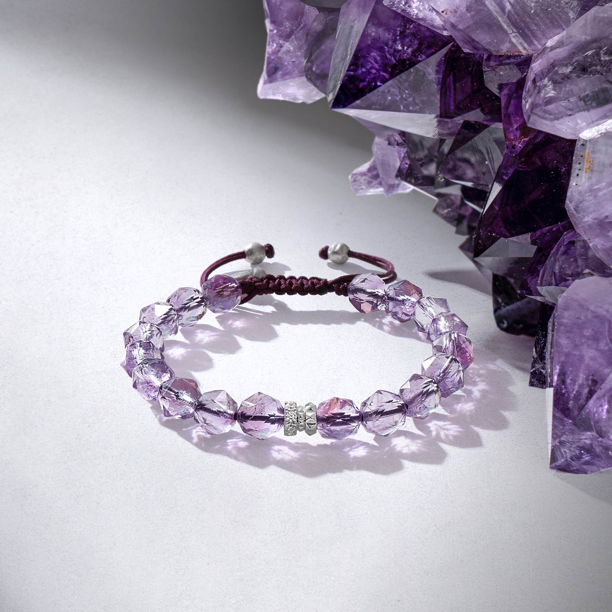 Chestnut Rose Bracelet Amethyst