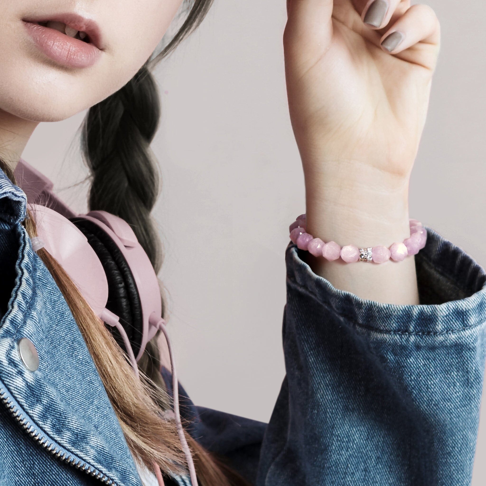 Chestnut Rose Bracelet Kunzite