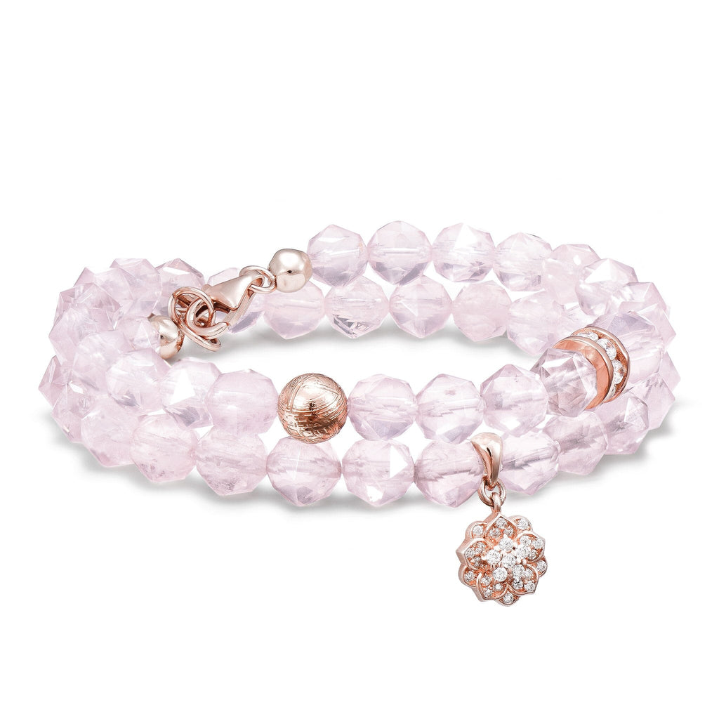 Violet Bracelet Rose Quartz & Meteorite