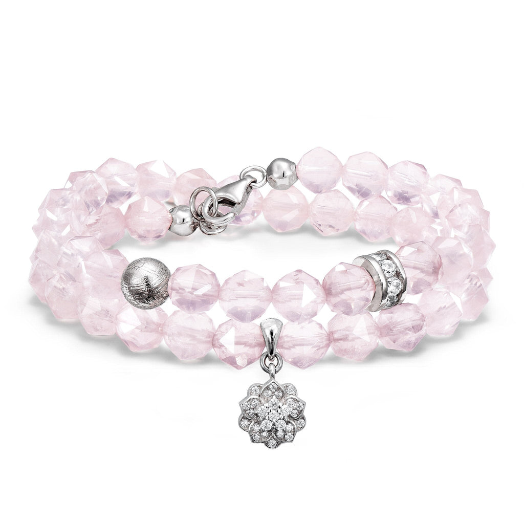 Violet Bracelet Rose Quartz & Meteorite