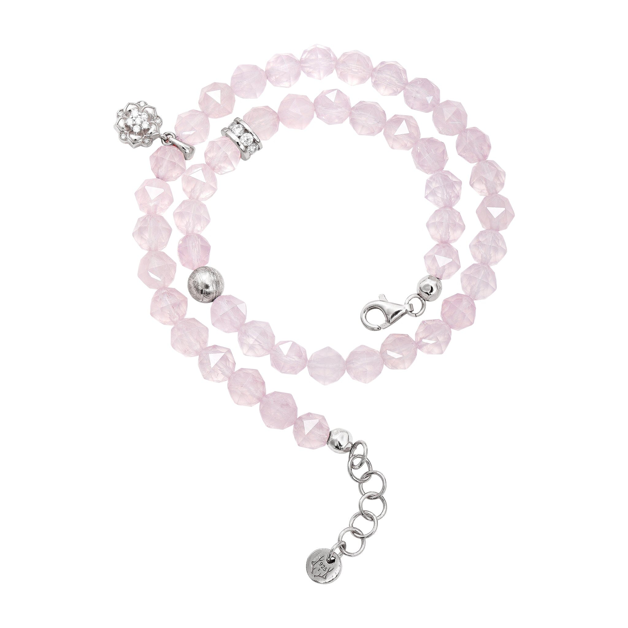 Violet Bracelet Rose Quartz & Meteorite