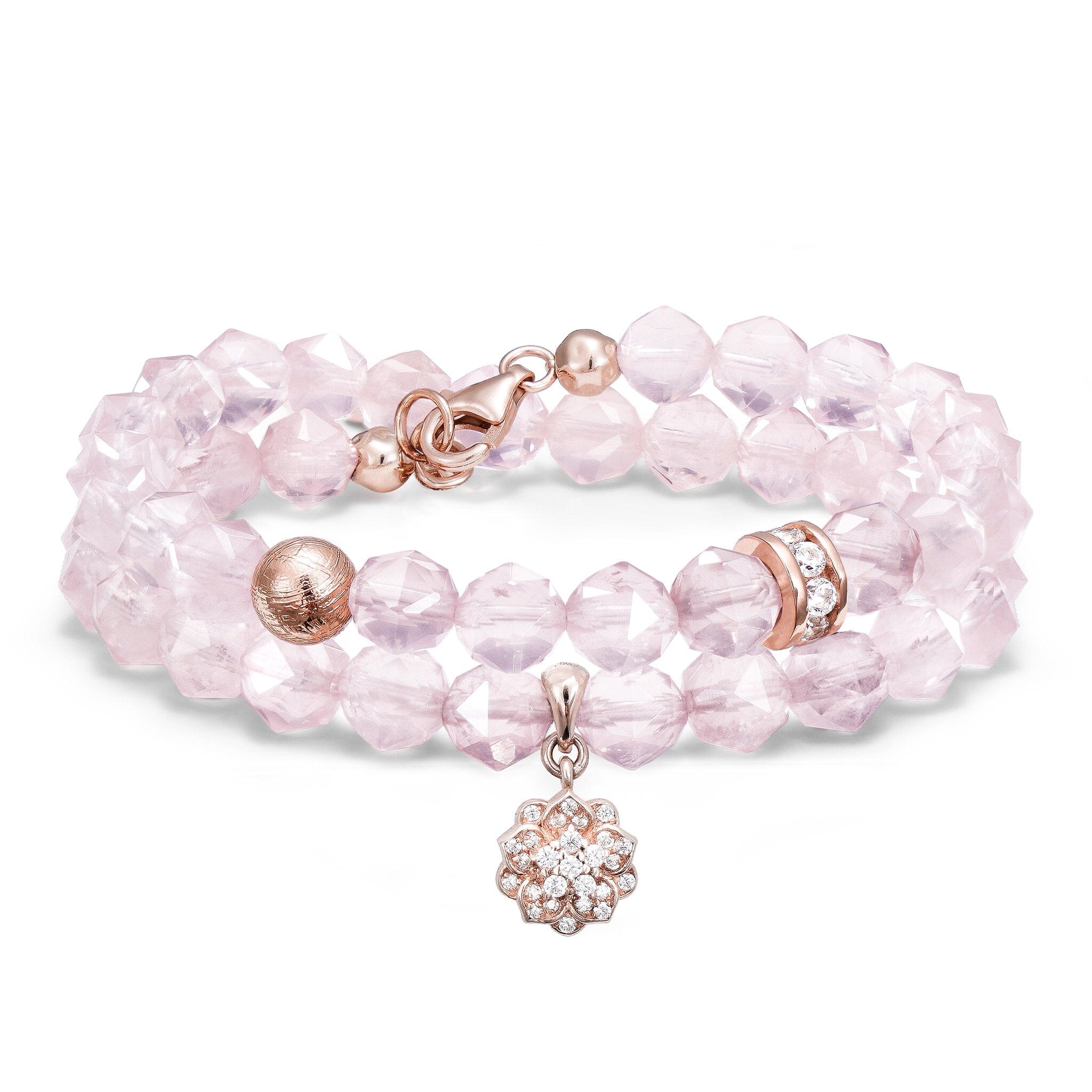 Violet Bracelet Rose Quartz & Meteorite
