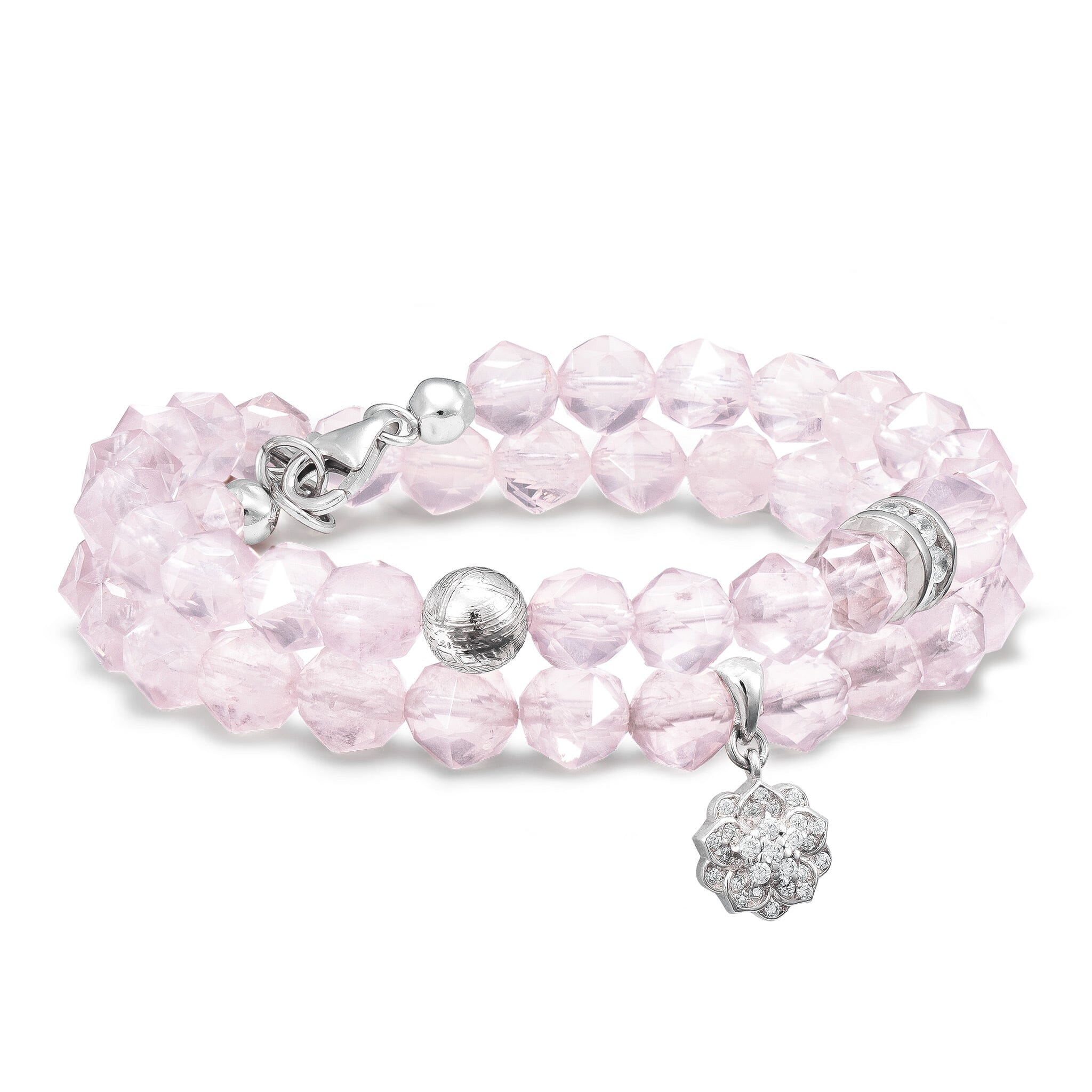 Violet Bracelet Rose Quartz & Meteorite