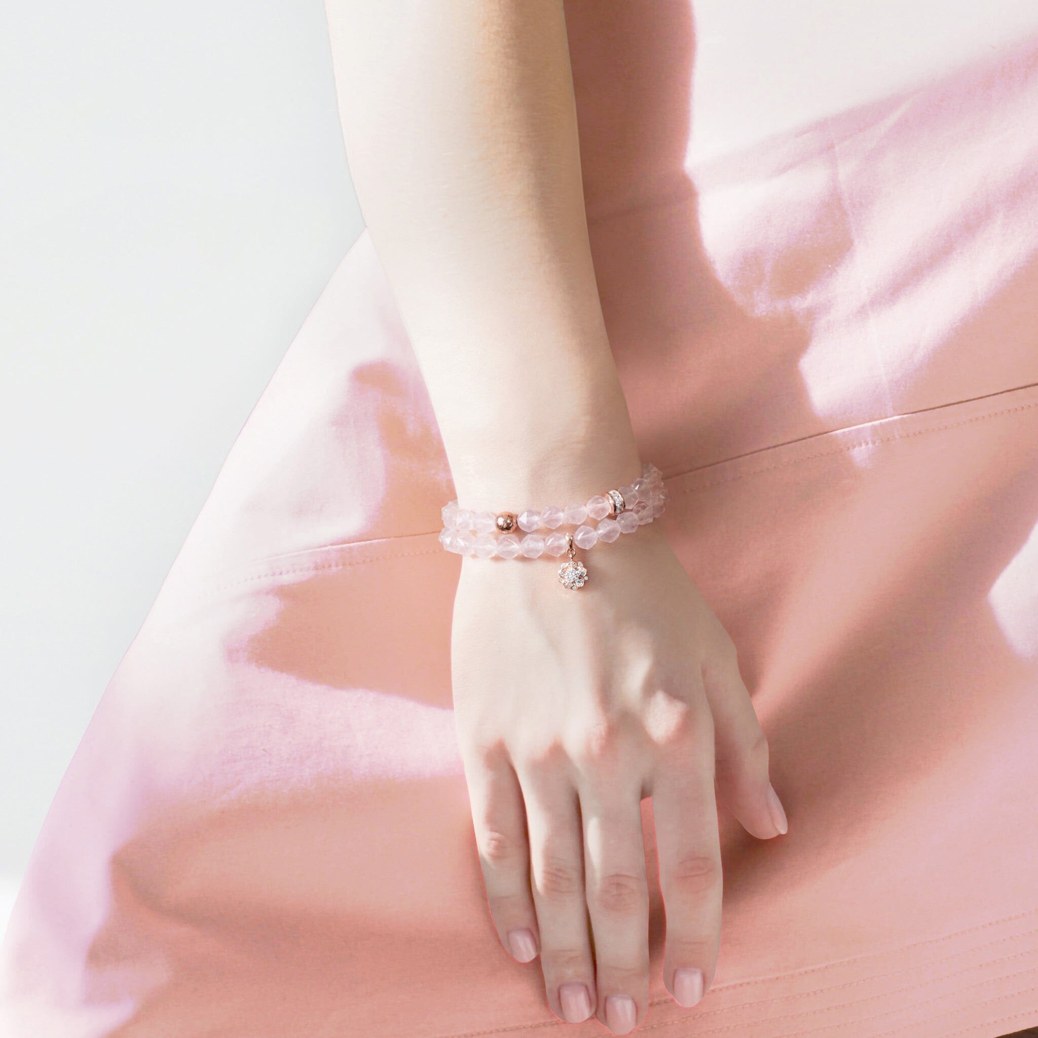 Violet Bracelet Rose Quartz & Meteorite