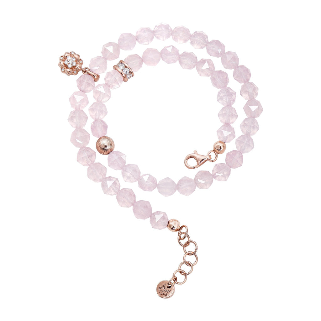Violet Bracelet Rose Quartz & Meteorite