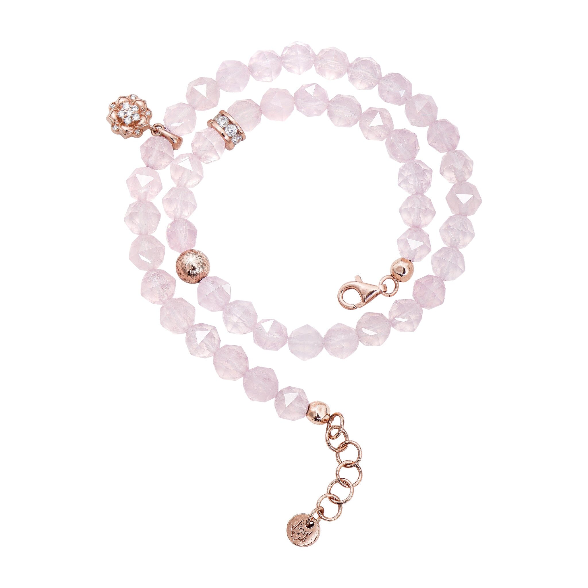 Violet Bracelet Rose Quartz & Meteorite