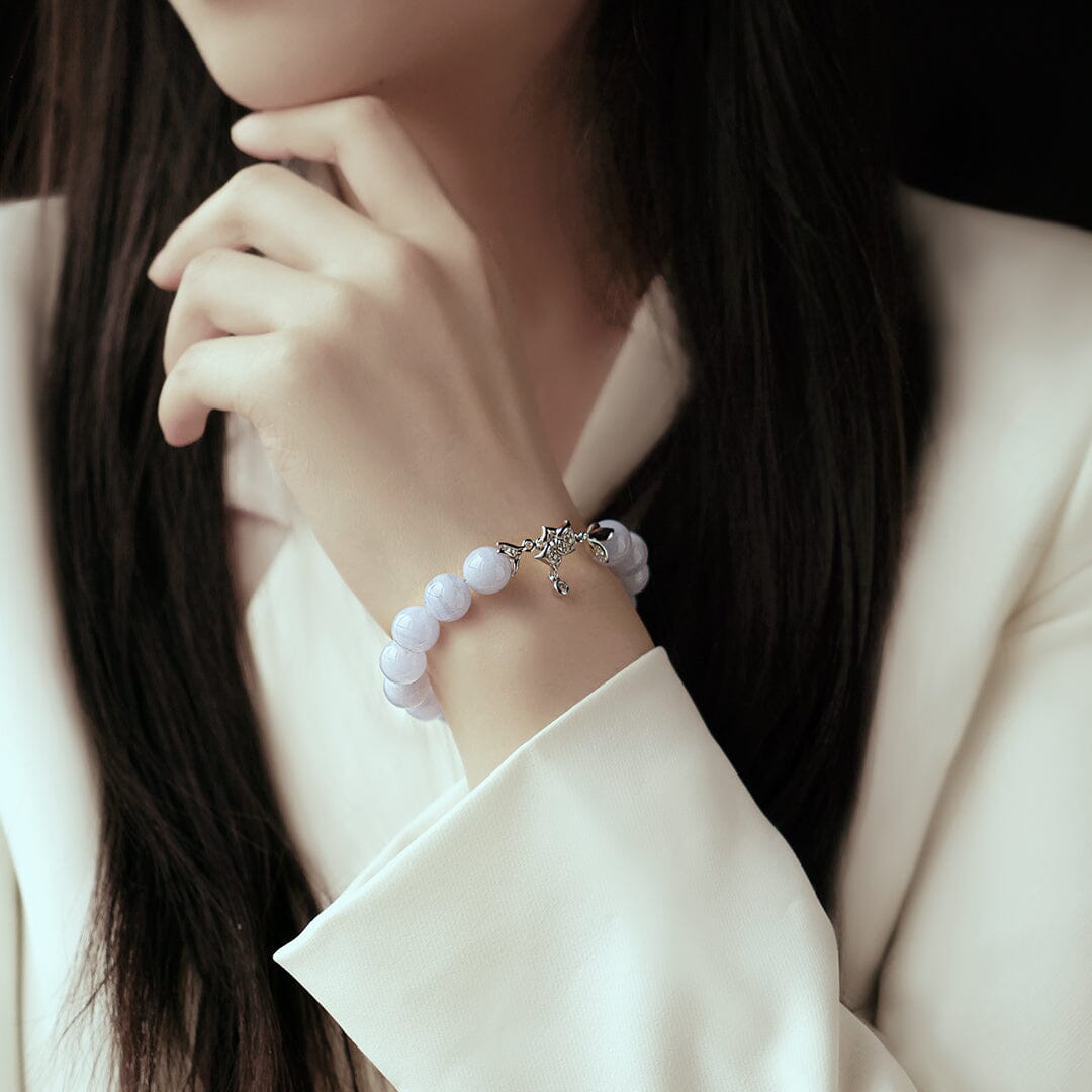 Moon Orchid Bracelet Blue Lace Agate