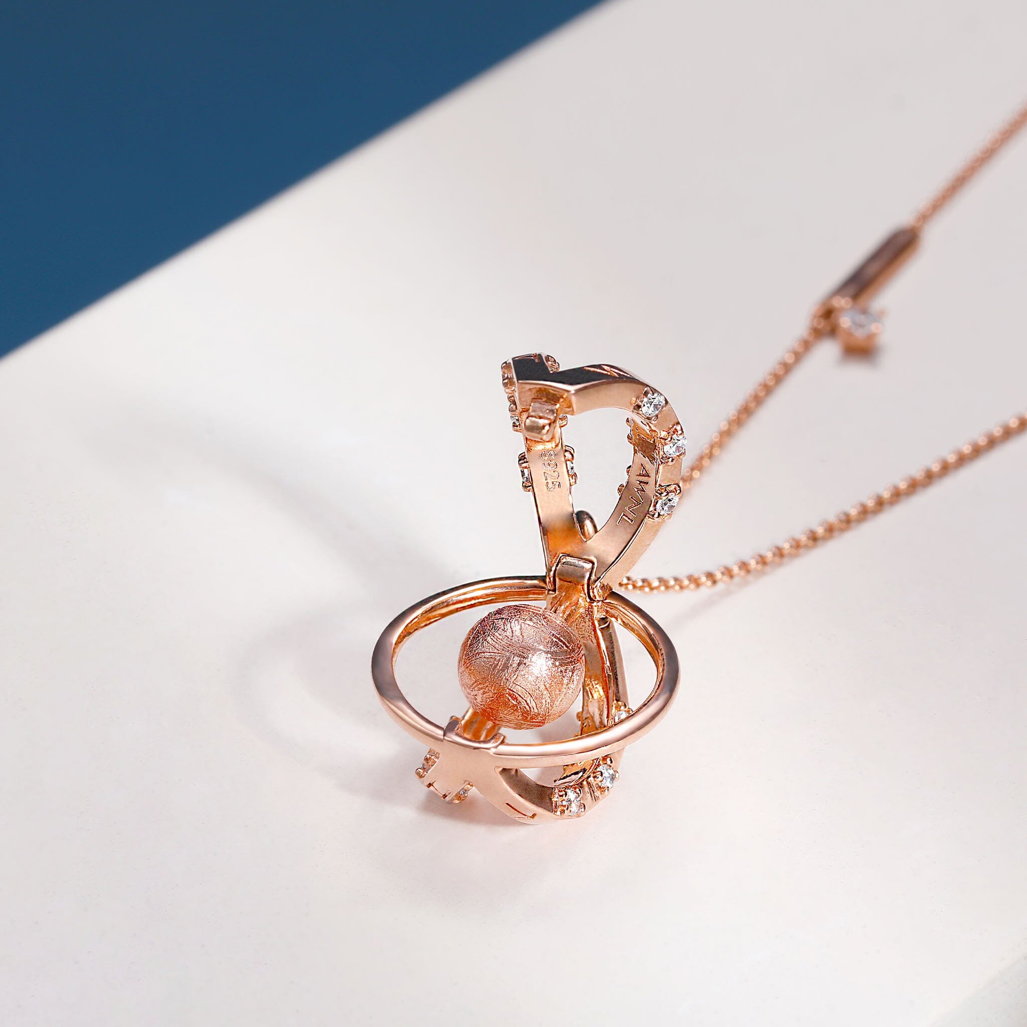 Runic Orb Locket Necklace Meteorite