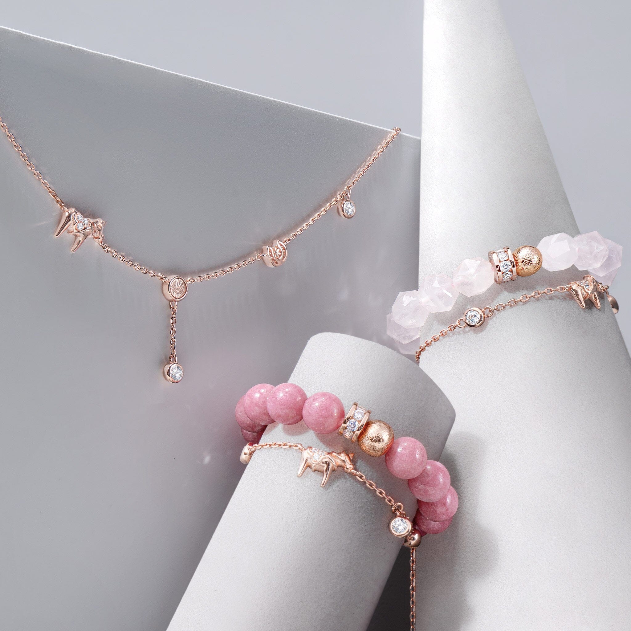 Dala Horse Bracelet Rhodonite & Meteorite