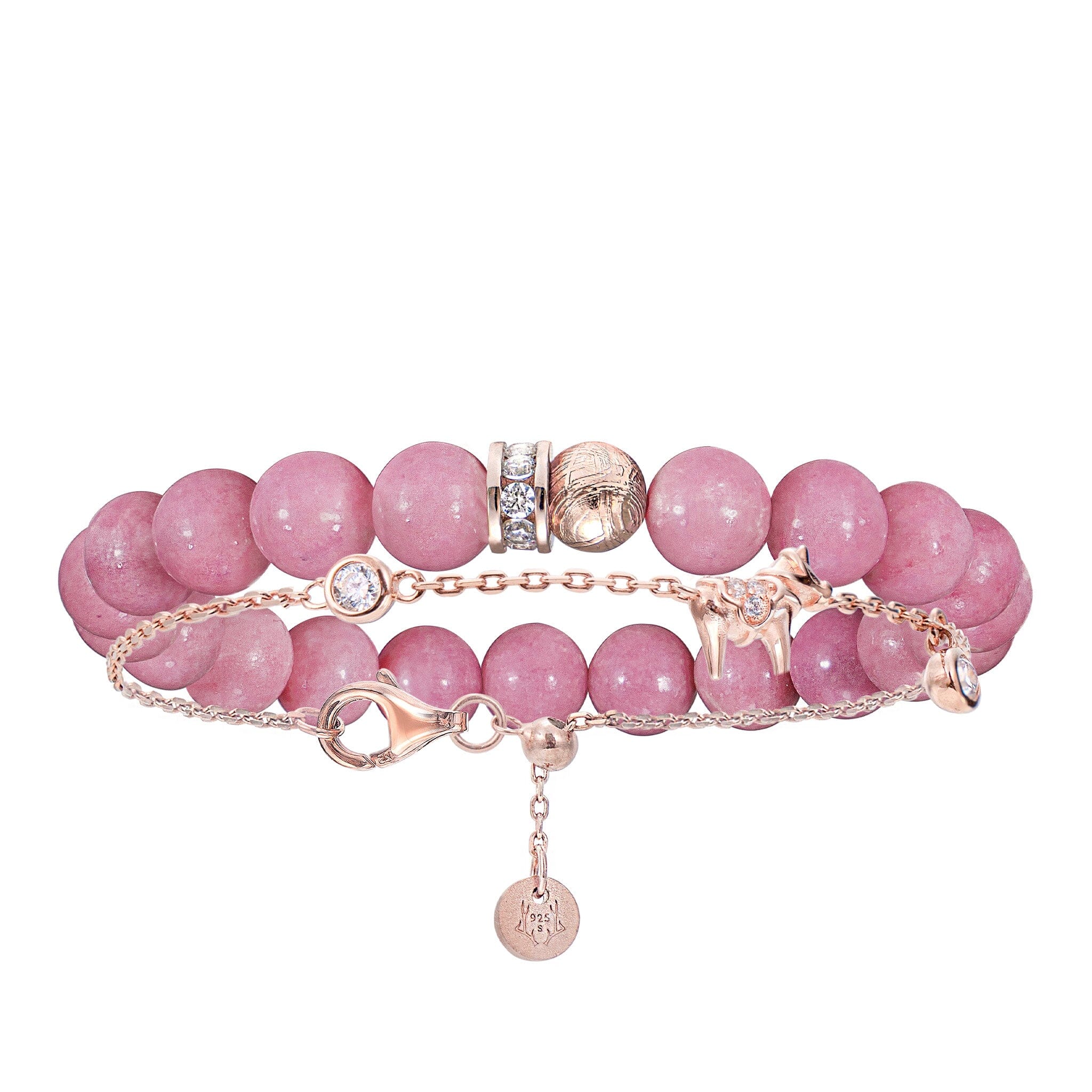 Dala Horse Bracelet Rhodonite & Meteorite